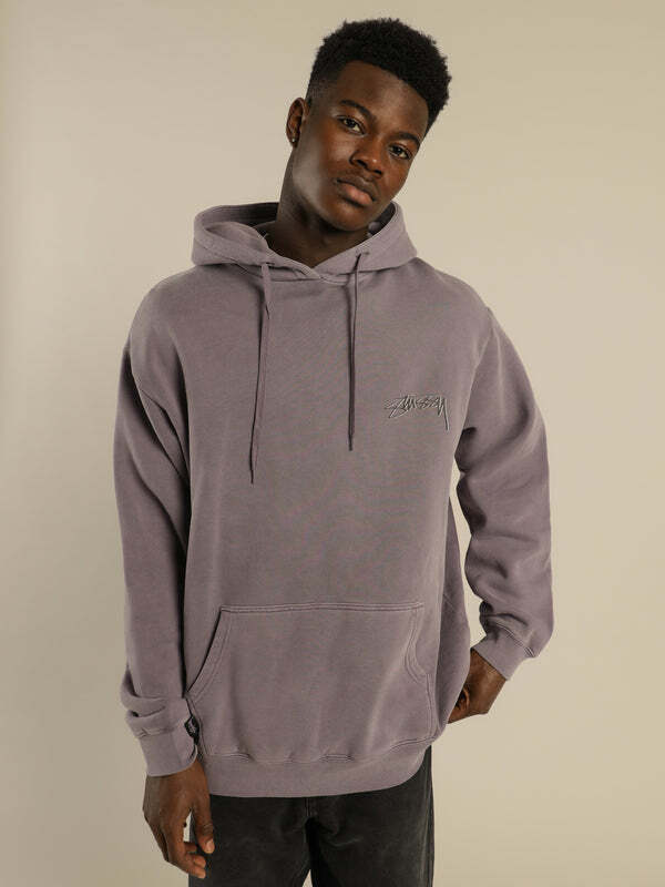 Stussy 背面大字LOGO 帽T 紫葡萄色