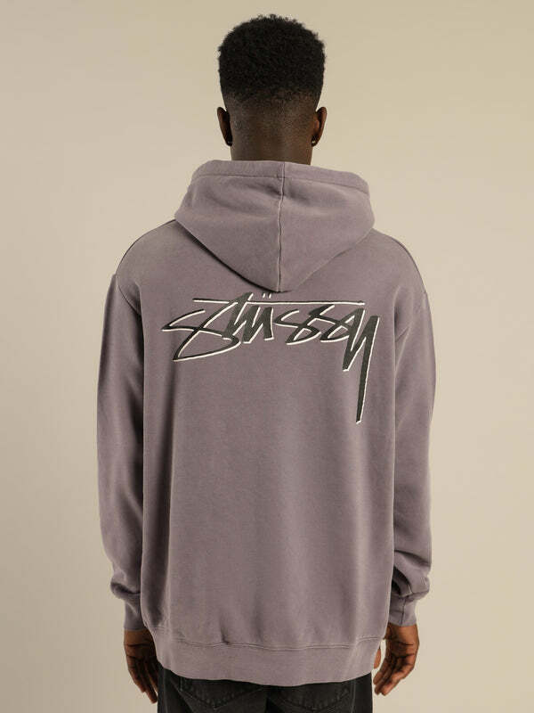 Stussy 背面大字LOGO 帽T 紫葡萄色