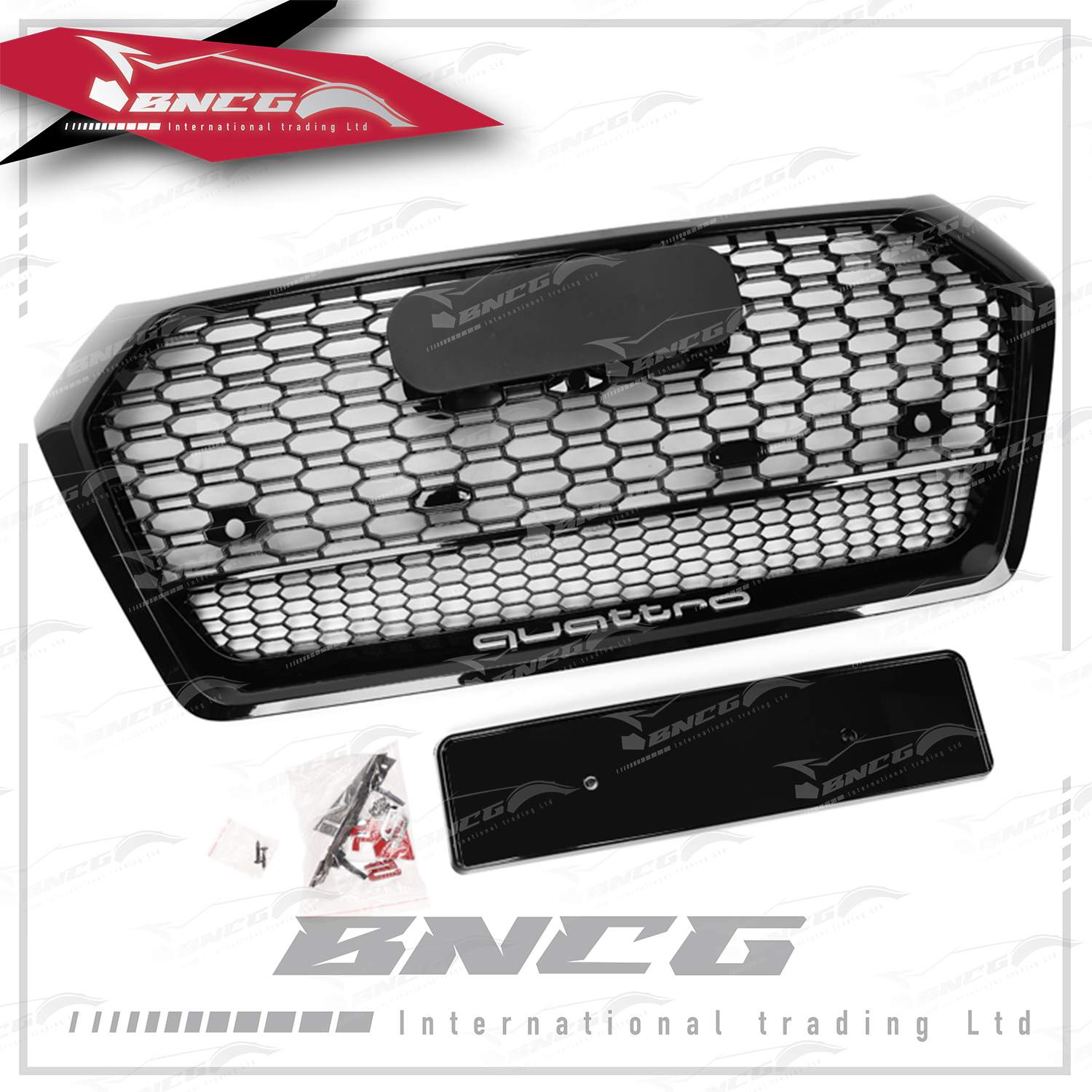 奧迪 Audi 18+年式 Q5 改 RSQ5 原車替換 改裝 蜂巢款 黑框 quattro 水箱罩 含車標