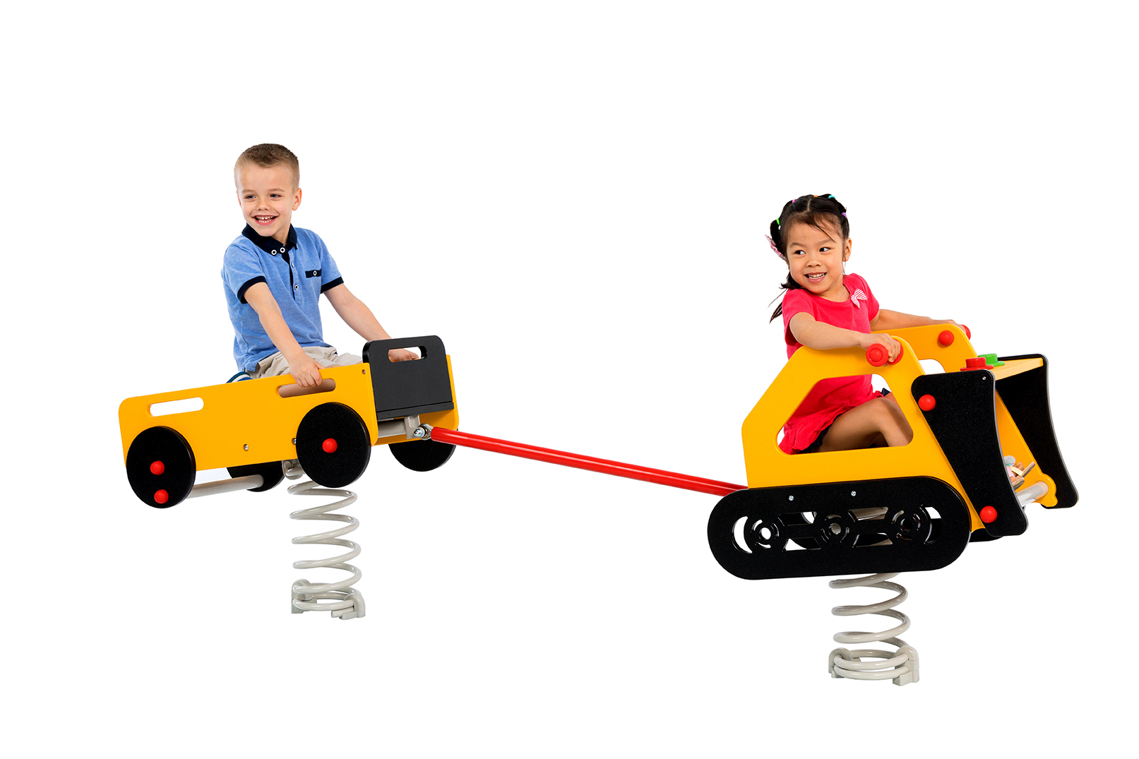 SPRING TOYS IN HDPE WITH SPRING TYPE ‘SMALL’ - bulldozer with trailer