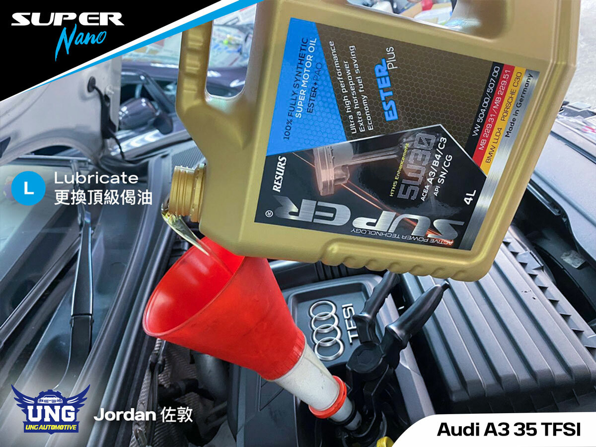 Audi A3 35 TFSI Professional Oil Service Package – Lubricate, Restore & Protect engine + Car Disinfection