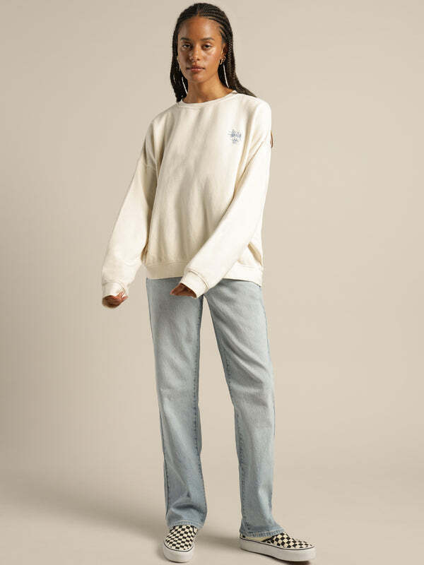 Stussy Dalton Oversized 大學T 衛衣 奶油白 女