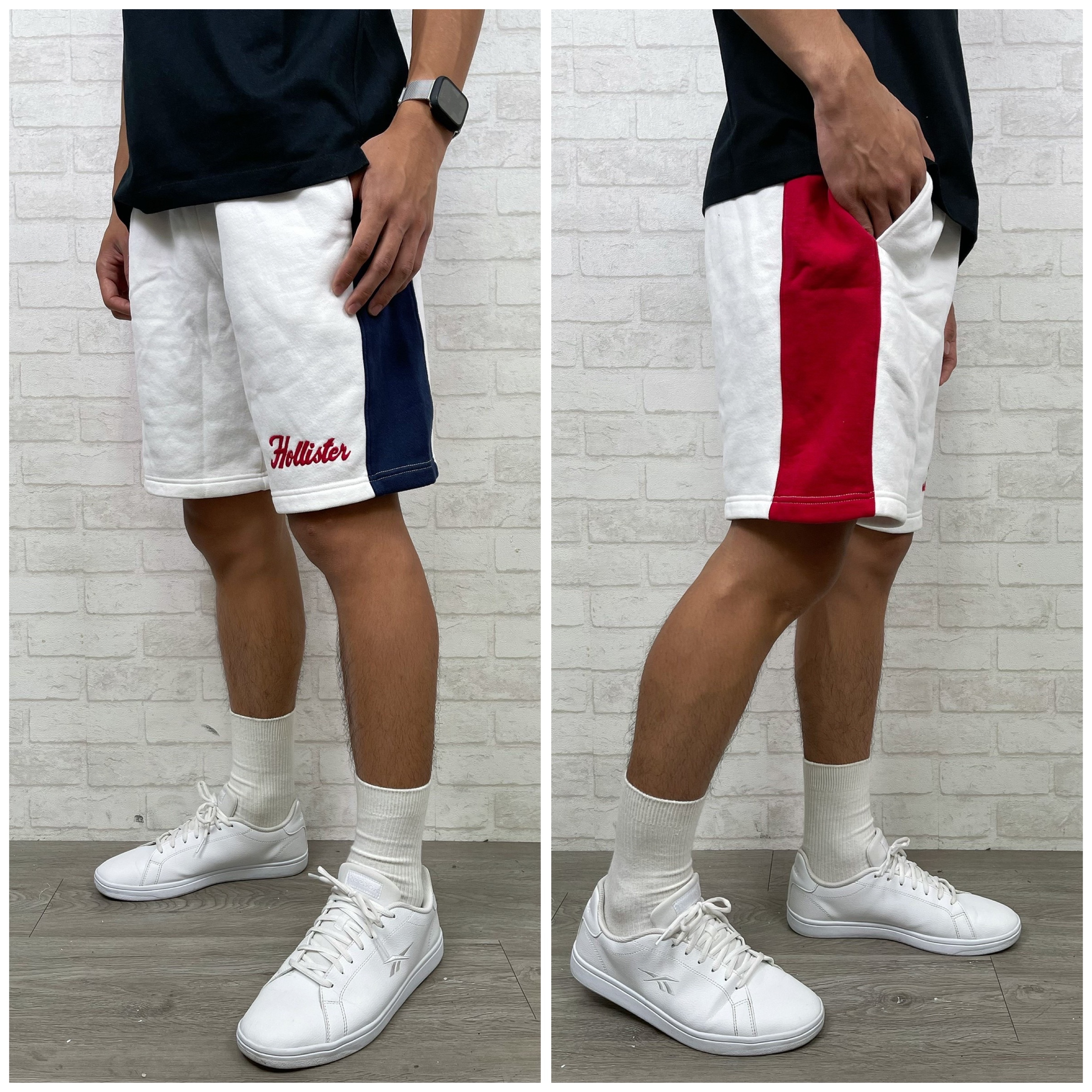Hollister 海鷗 側邊雙色拼接 短褲 棉褲