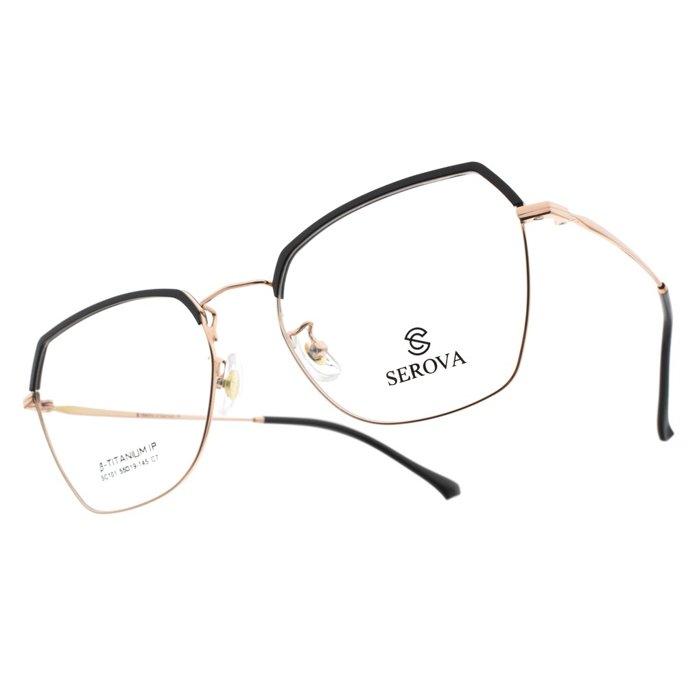 【SEROVA】SC101 (三色) 小臉多邊框光學眼鏡