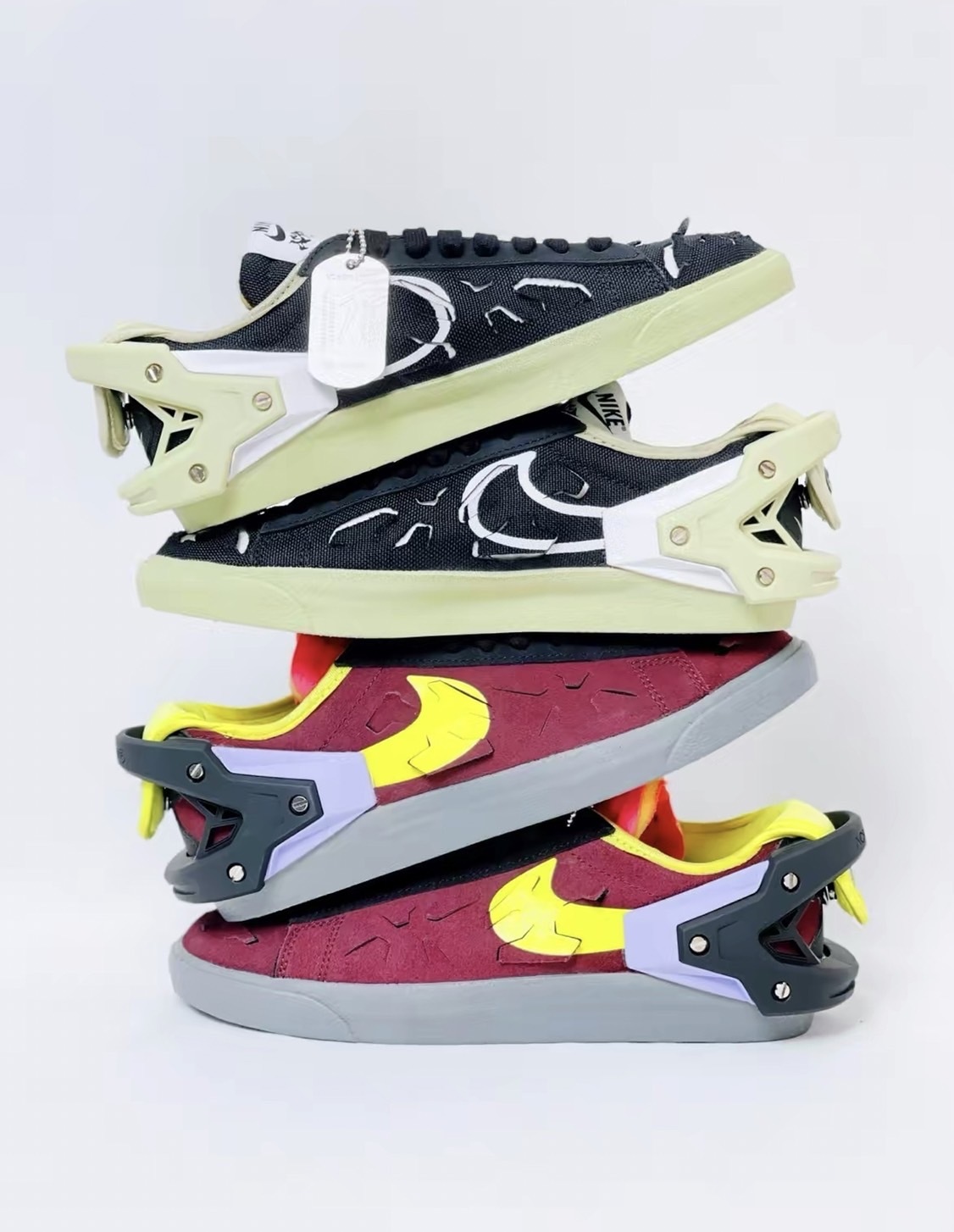 Acronym X Nike Blazer Low 黑綠/酒紅 機能風 男女同款