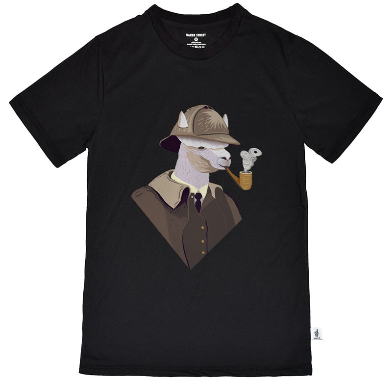 Sherlock Alpaca 偵探煙斗 短T