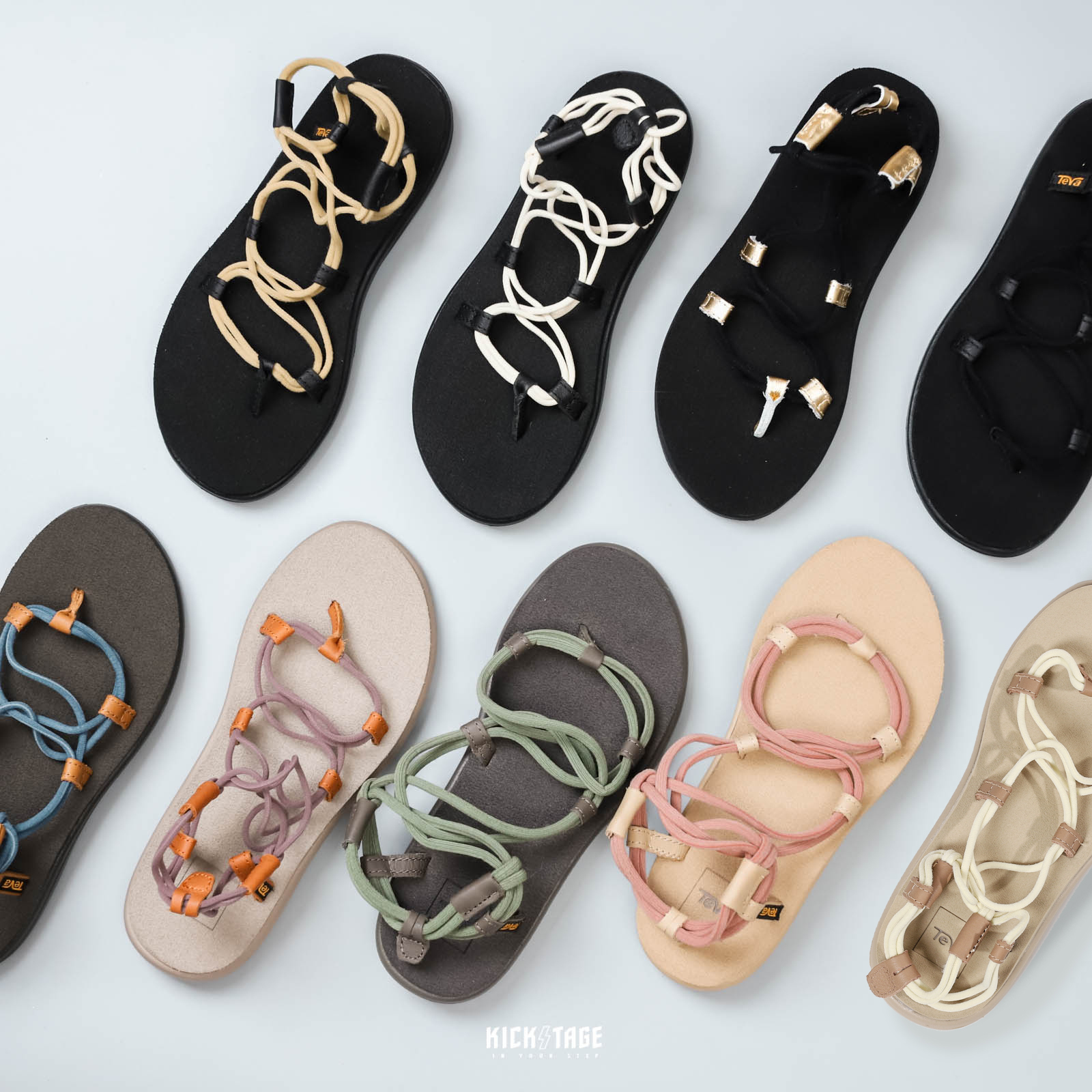 女鞋 TEVA VOYA INFINITY 全黑 灰藍 黑金 黑米 粉紫 天鵝白 磚紅色 深橄欖 米黃 日本經典款 線繩 羅馬鞋 羅馬繩編織 涼鞋【TV1019622】
