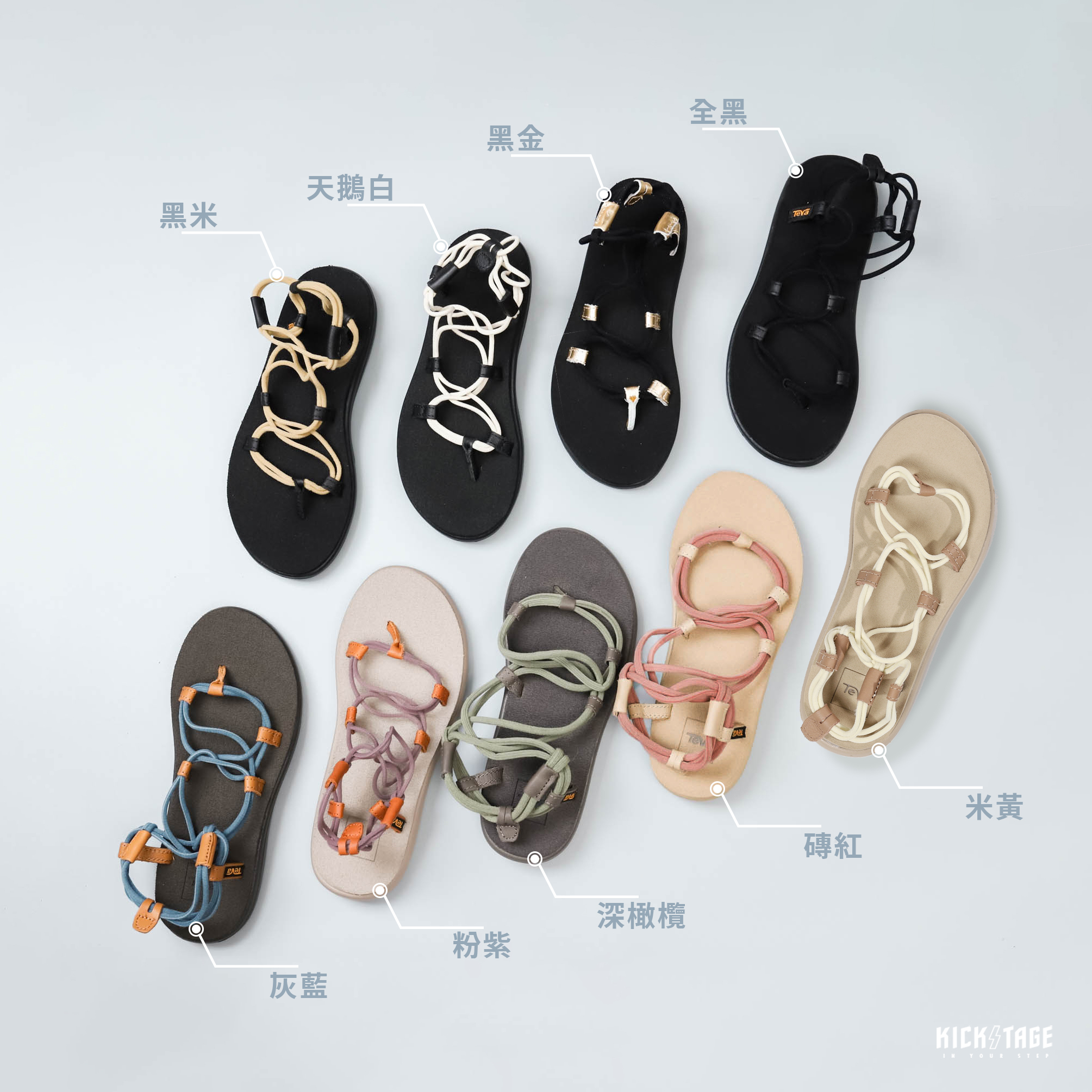 女鞋TEVA VOYA INFINITY 全黑日本經典款羅馬鞋羅馬繩編織涼鞋【TV1019622BL