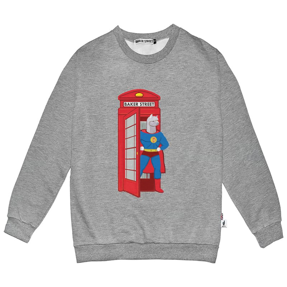 Super Alpaca 超人電話亭 高磅數長袖圓T