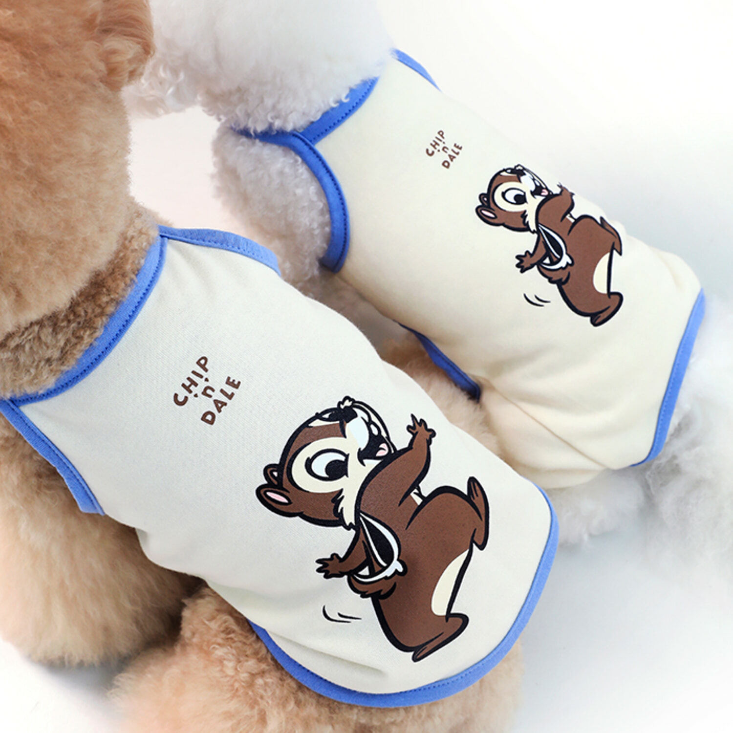 【韓國直送｜原裝行貨】Dan Online 迪士尼系列鋼牙與大鼻(CHIP ’n’ DALE) 狗狗無袖背心 (米白色) (多款尺寸
