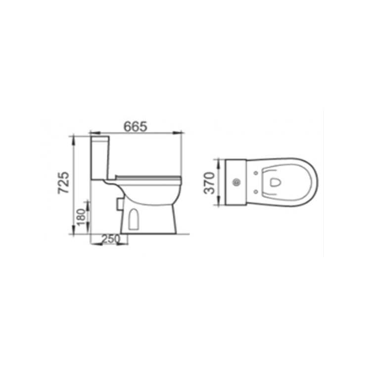 Richford R099 High P Trap Close-Coupled Dual Flush 3/6L Wash Down Toilet w/ Slow Closing Seat Cover - GA Approval