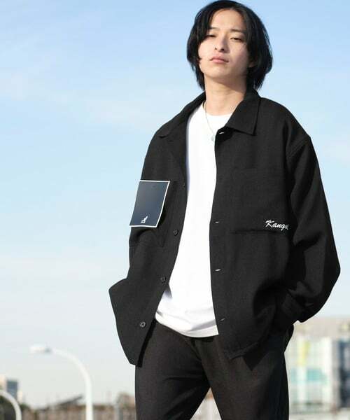 Kangol 亞麻材質大口袋長袖襯衫