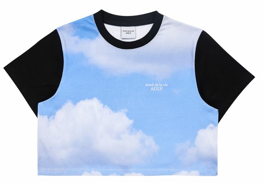 ACME DE LA VIE CLOUD ARTWORK 雲朵天空 短版 短袖 上衣 黑 ADLV-22SS-SSCCAT-BLK