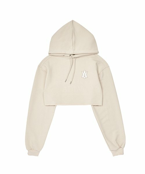 ACME DE LA VIE A LOGO EMBLEM PATCH 短版 長袖 帽T 米色 ADLV-22SS-HDALEP-BEG