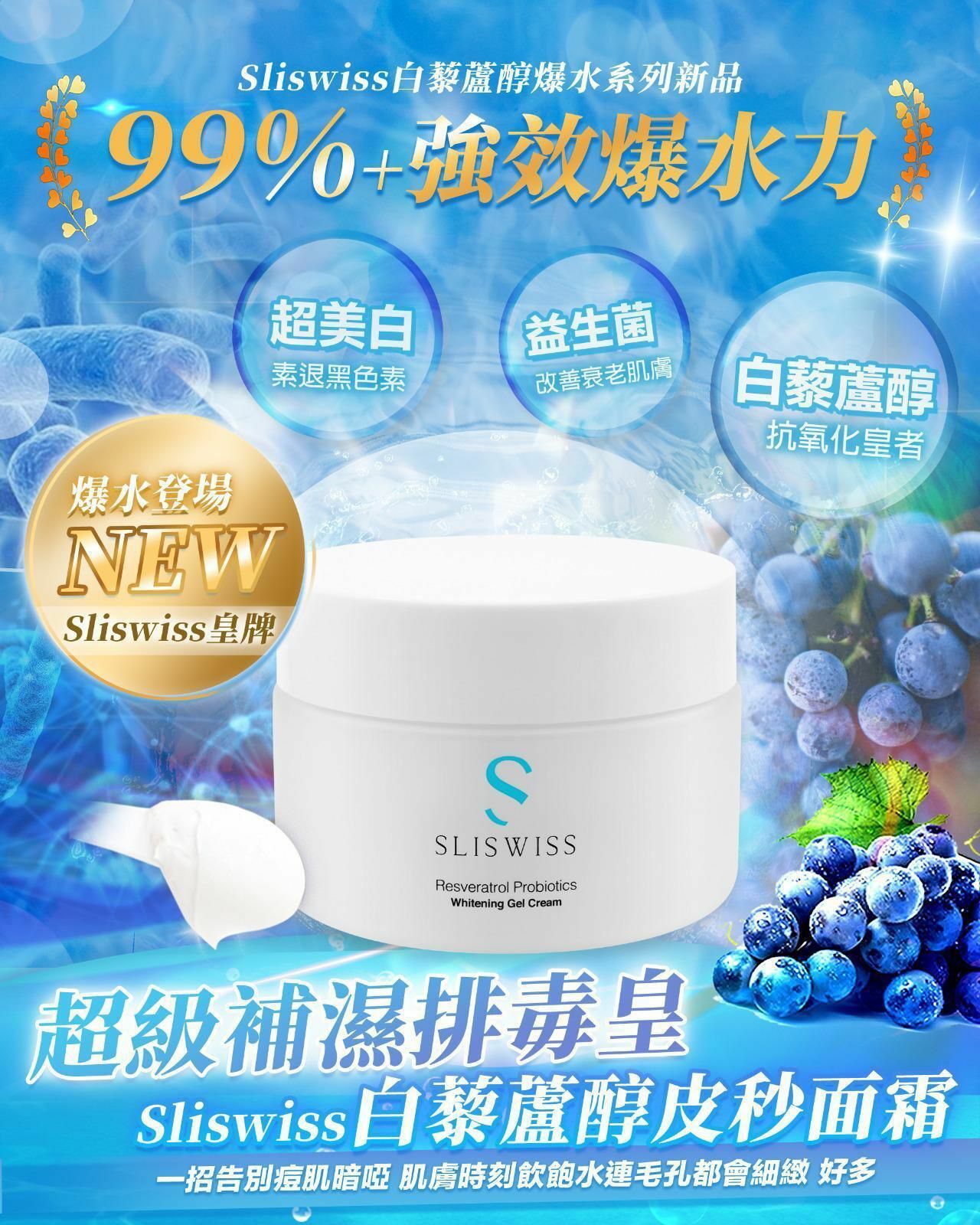 📣新品登場   瑞士Sliswiss白藜蘆醇皮秒面霜50ml