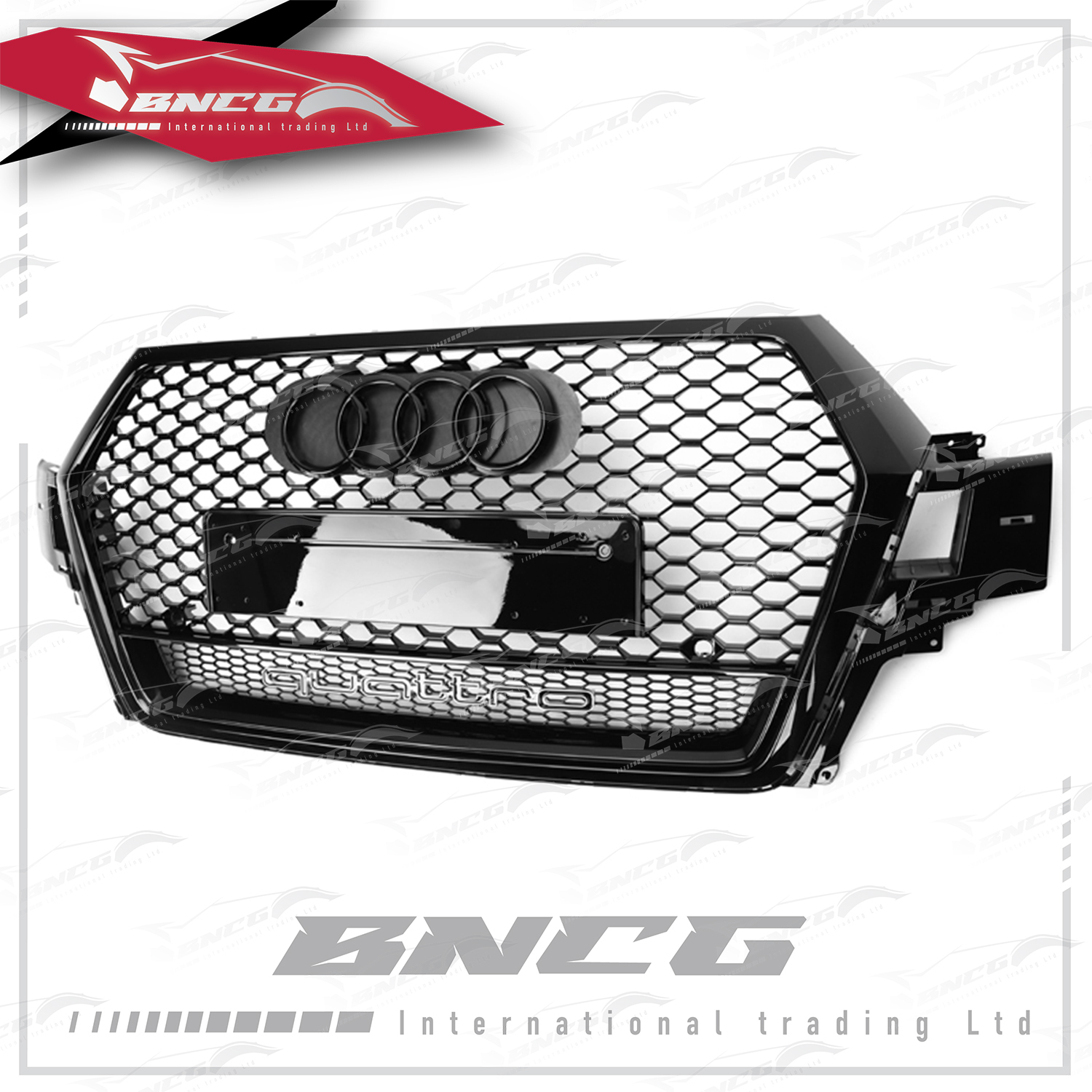 奧迪 Audi 15+年式 Q7 改 RSQ7 原車替換 改裝 黑框 quattro字樣 中網 水箱罩 含車標