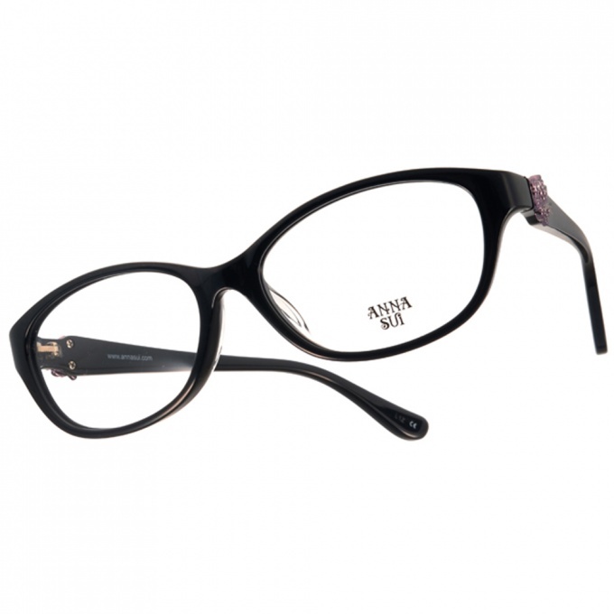 【Anna Sui】AS652-1 C001 橢圓框光學眼鏡 唯美薔薇花鑽飾款