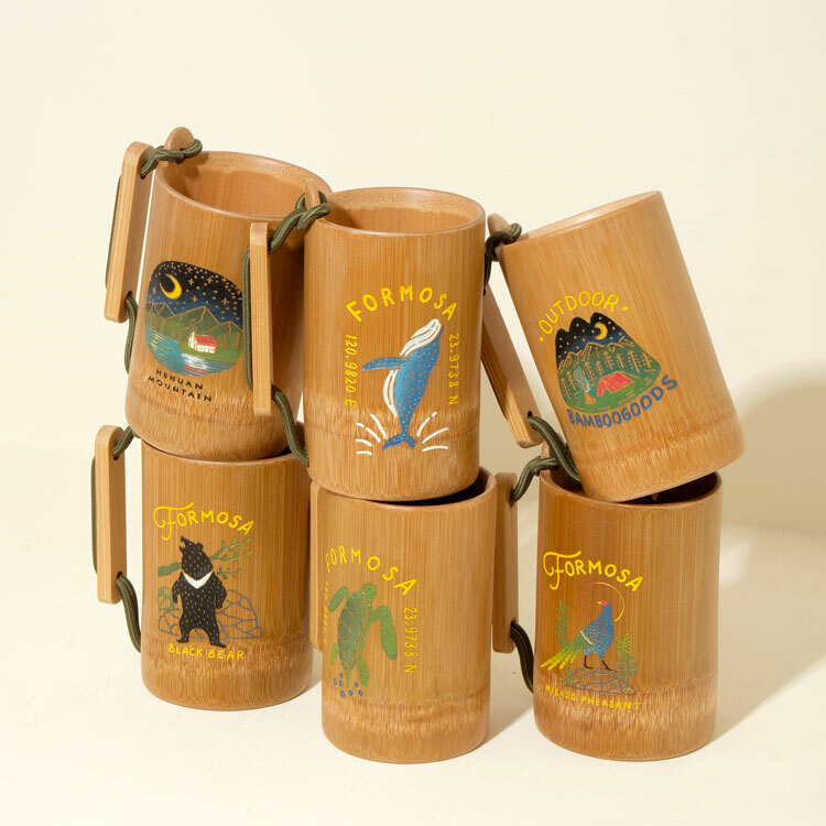 Outdoor Cup 元氣凹豆杯-彩繪竹杯