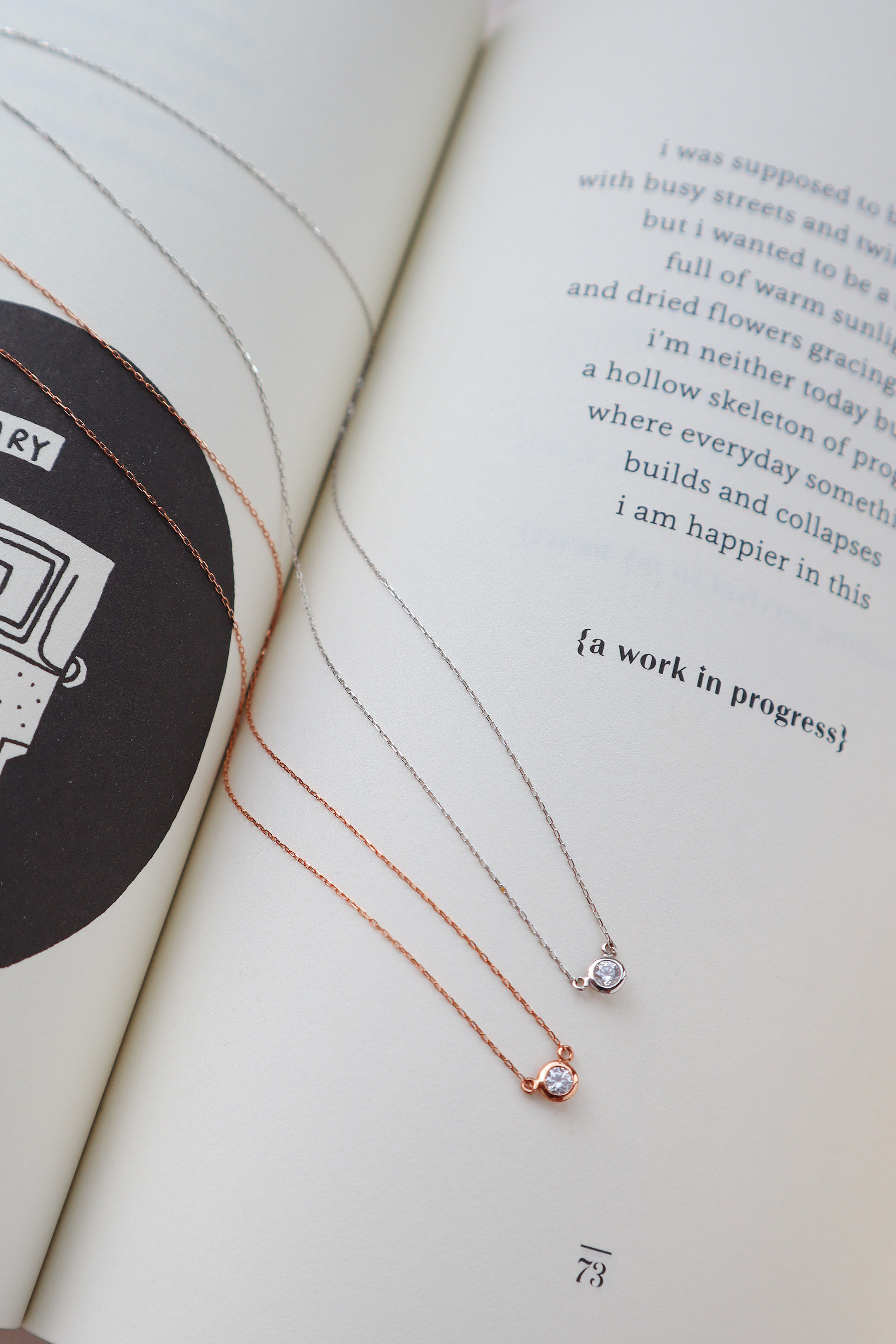 10K/小耳朵包鑽項鍊