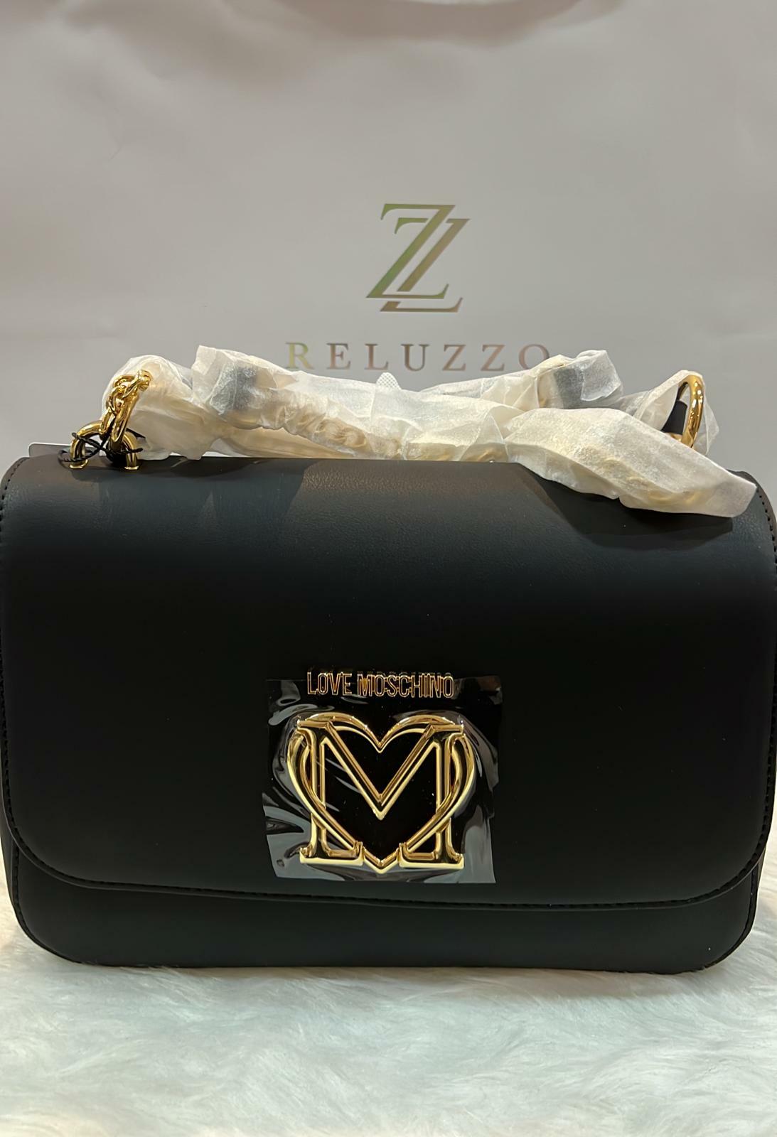 [S] LOVE MOSCHINO HANDBAG BORSA PU NERO, JC4374PP0EKL0000, 8054400328747 (SLM55)