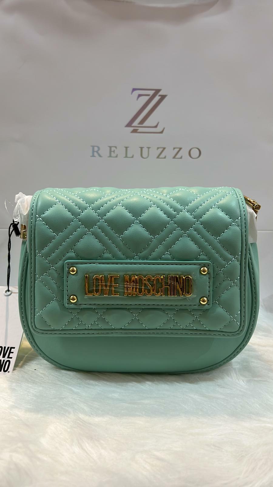 [S] LOVE MOSCHINO SHOULDER BAG BORSA QUILTED PU,MENTA JC4310PP0ELA0802, 8054400642515 (SLM56)