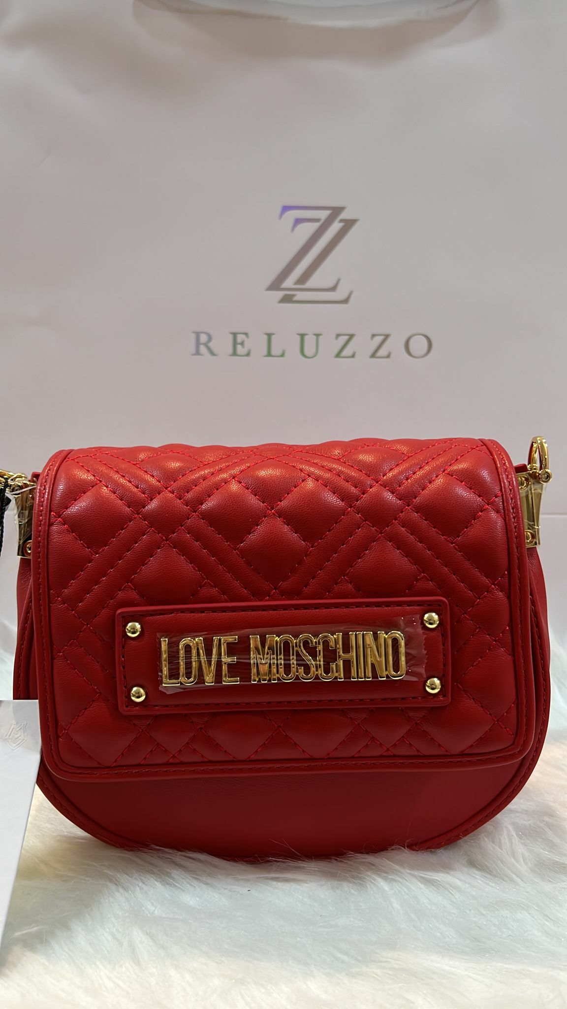 [S] LOVE MOSCHINO SHOULDER BAG BORSA QUILTED PU, ROSSO JC4310PP0ELA0500, 8054400642492 (SLM58)