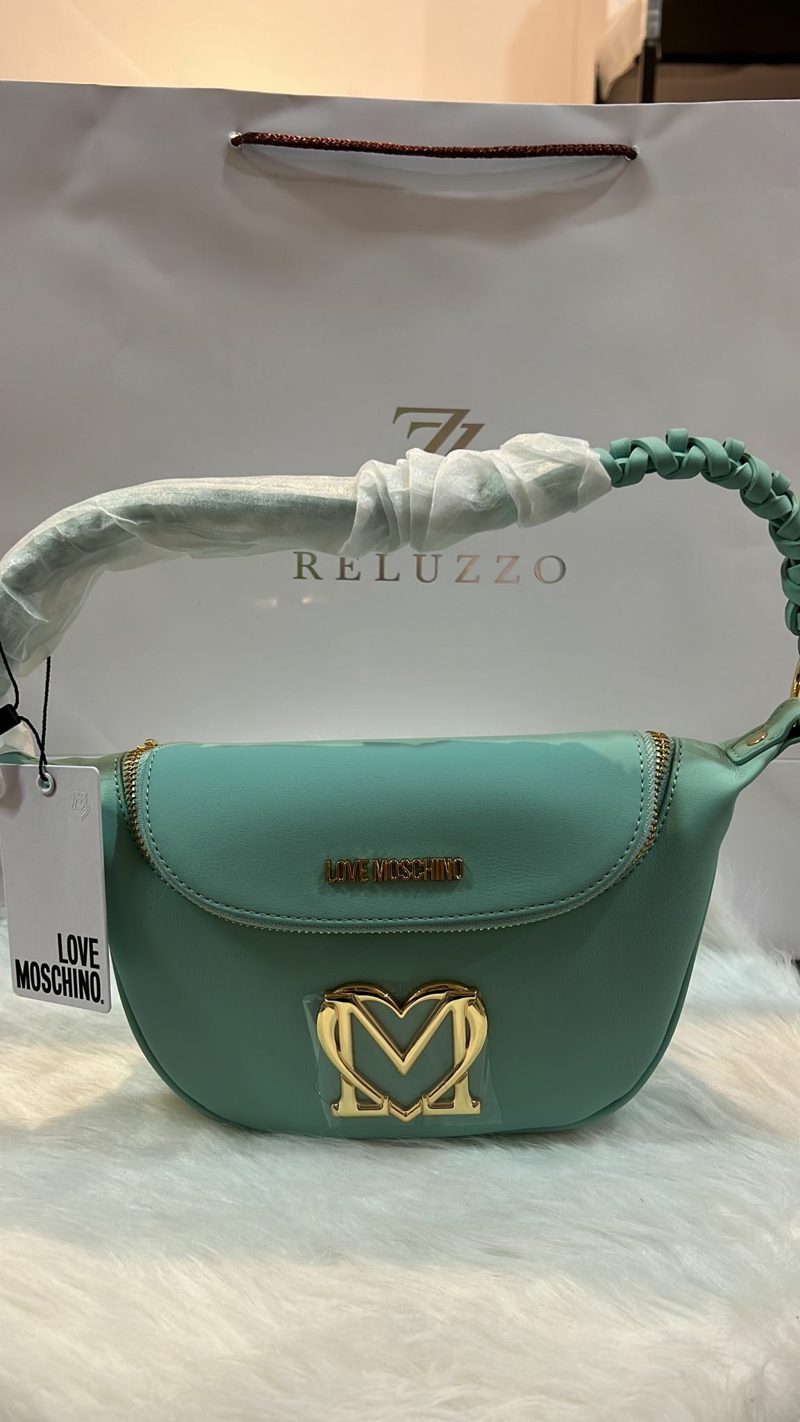 [S] LOVE MOSCHINO HAND BAG BORSA PU, MENTA JC4373PP0EKL0802, 8054400328723 (SLM61)