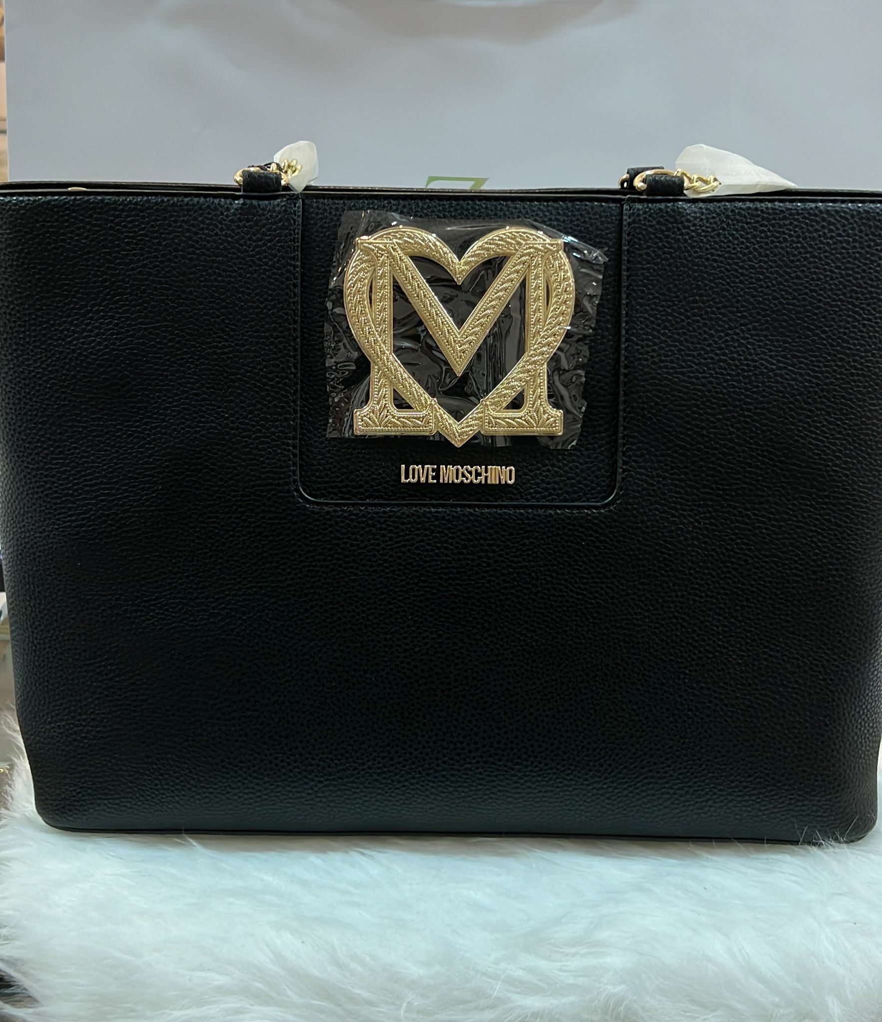 [S] LOVE MOSCHINO TOTE BAG BORSA PU, NERO JC4382PP0EKM0000, 8054400631083 (SLM62)