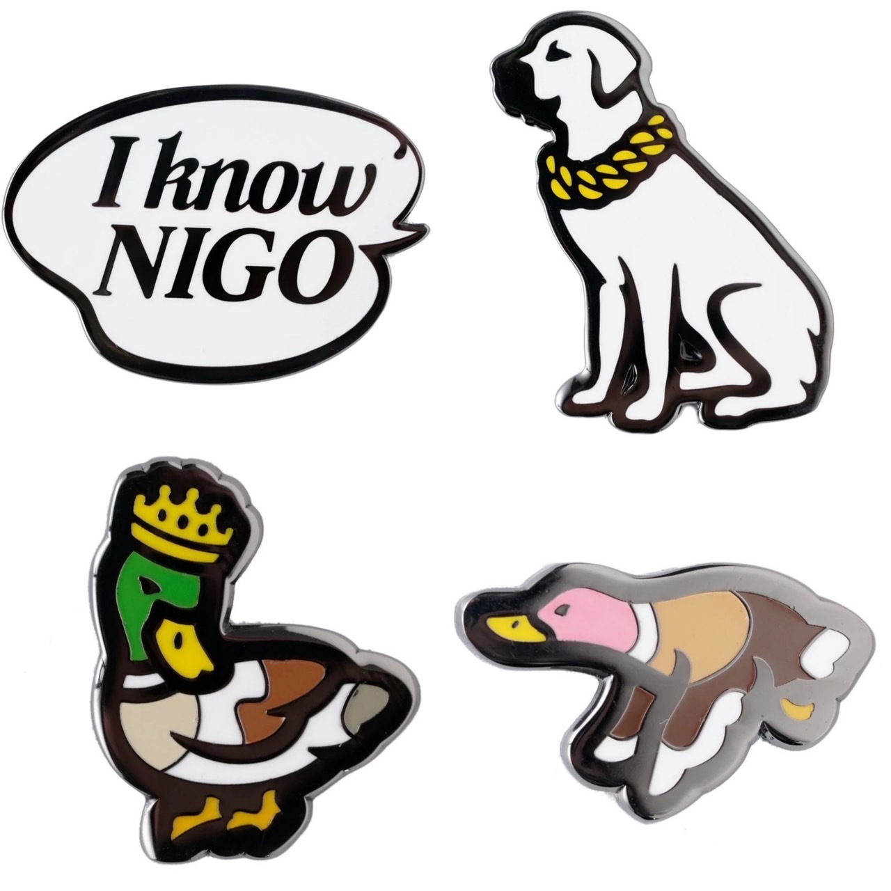 I KNOW NIGO 字體 動物 別針