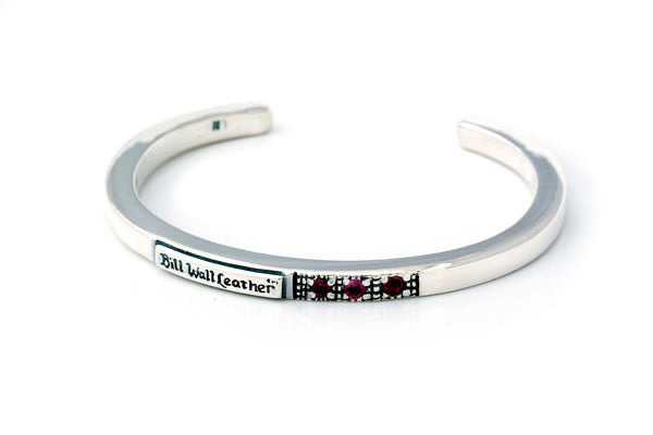 B604 Square Smooth Bangle with 3 Stones