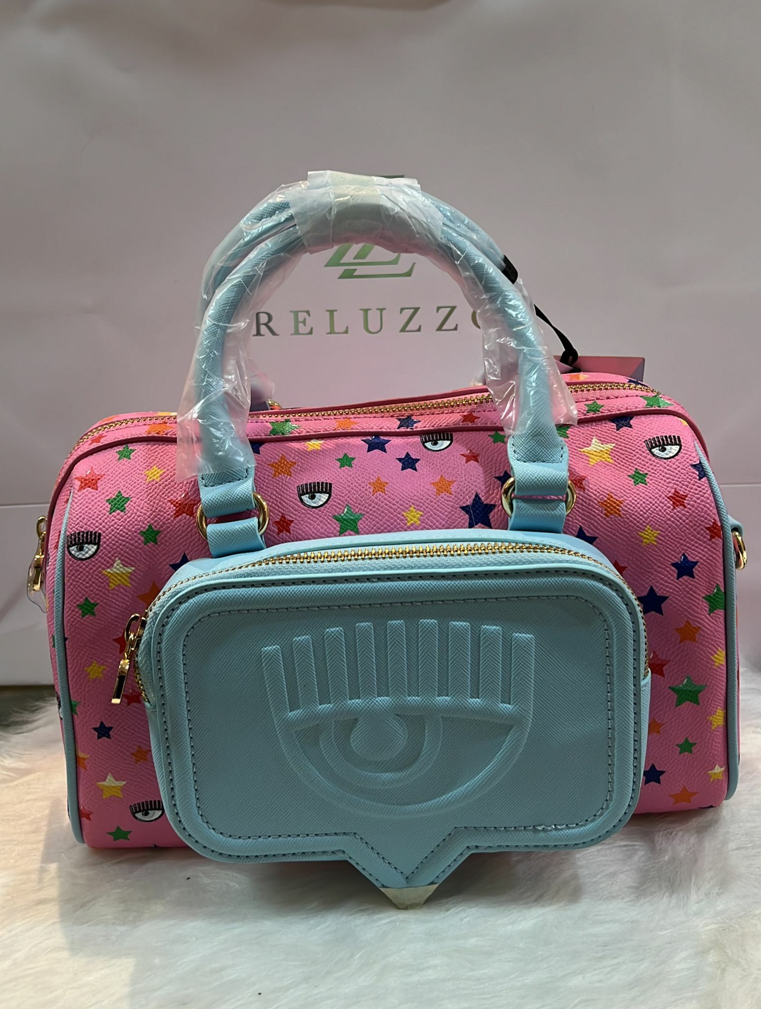 [S] CHIARA FERRAGNI BORSA DONNA HAND BAG 72SB4BW2 ZS328OV5, PINK/BLUE, 8052672277060 (SCF14)