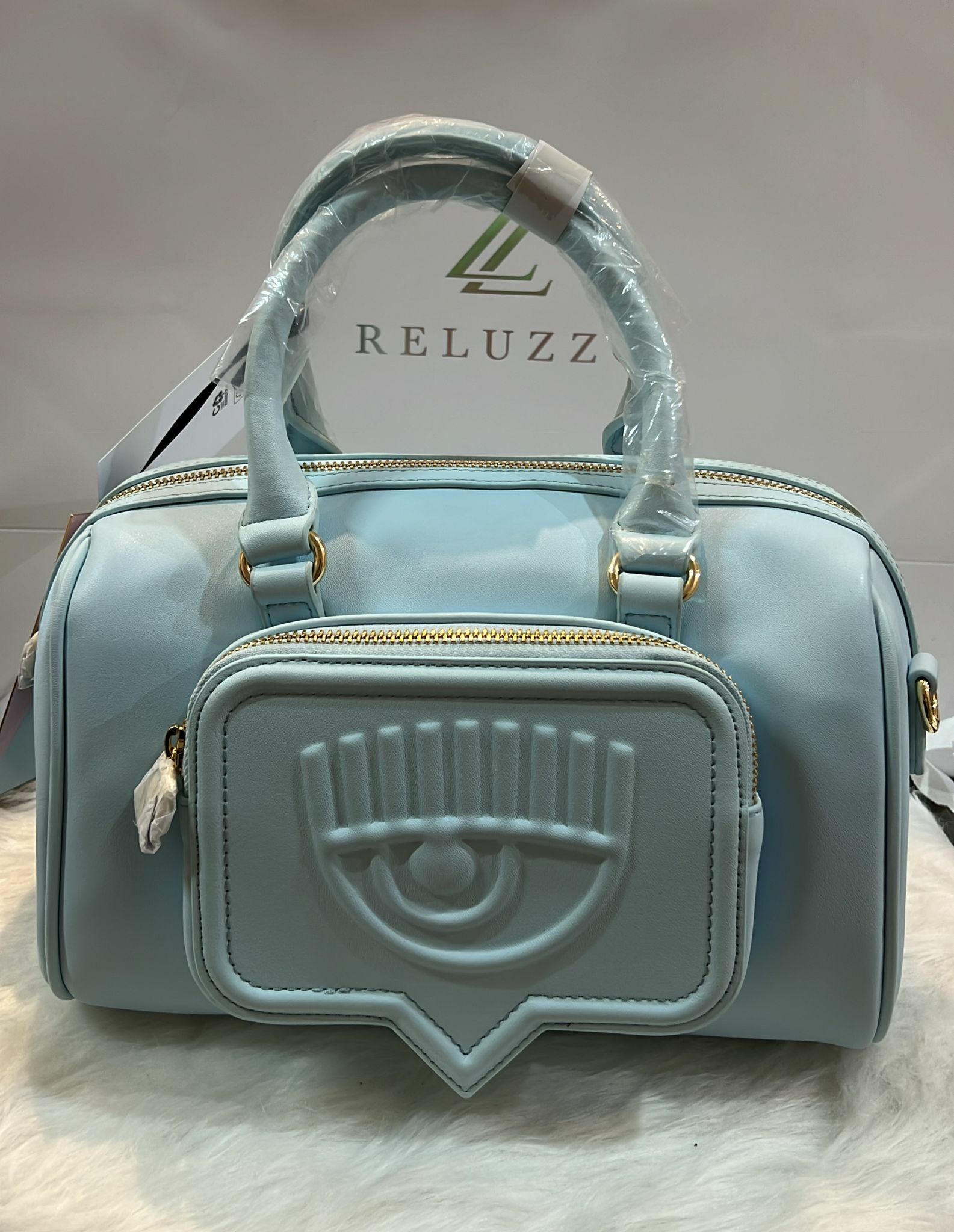 [S] CHIARA FERRAGNI EYELIKE POCKET BAG 72SB4BF6 ZS132216, BLUE, 8052672249302 (SCF15)