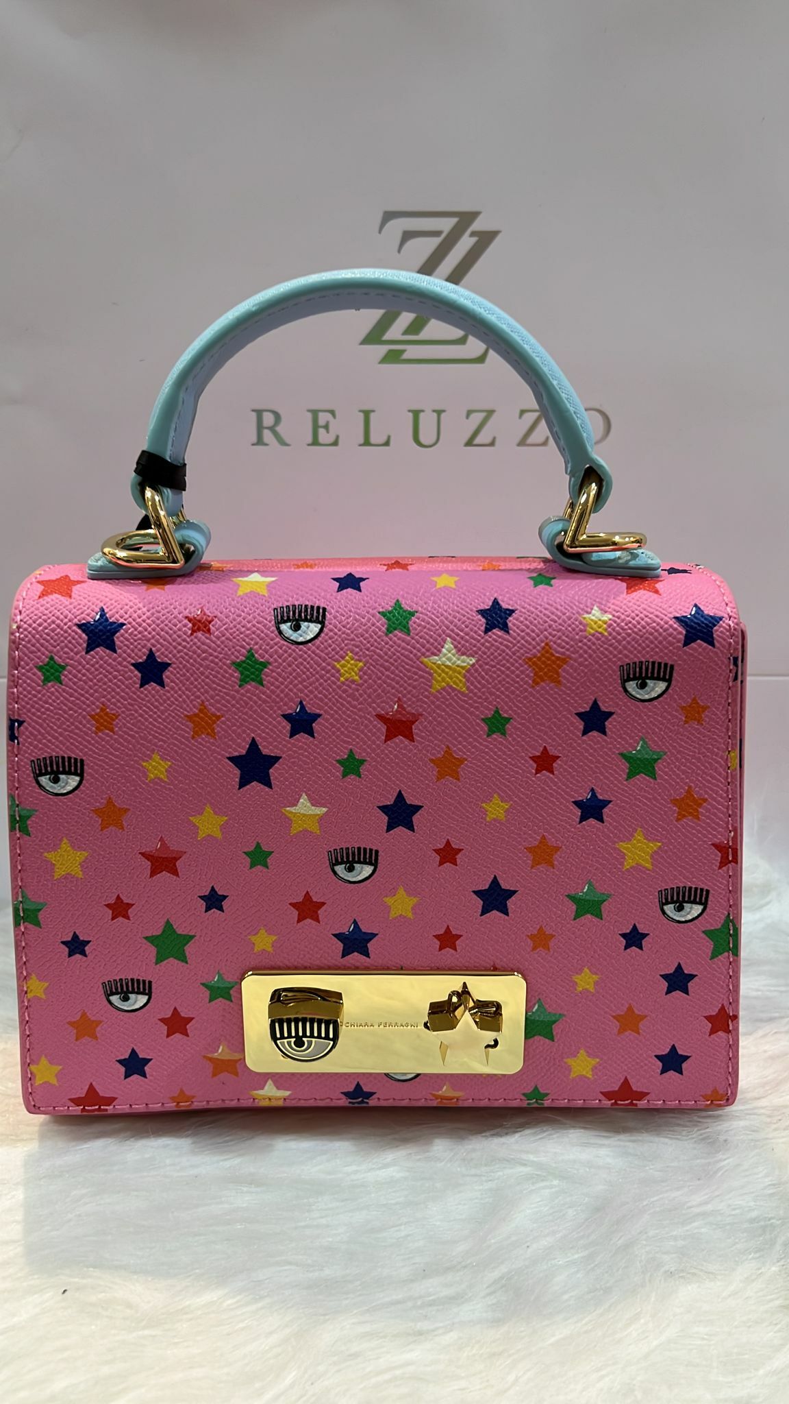 [S] CHIARA FERRAGNI BORSA DONNA HAND BAG 72SB4BW5 ZS328OV5, PINK/BLUE, 8052672277091 (SCF21)