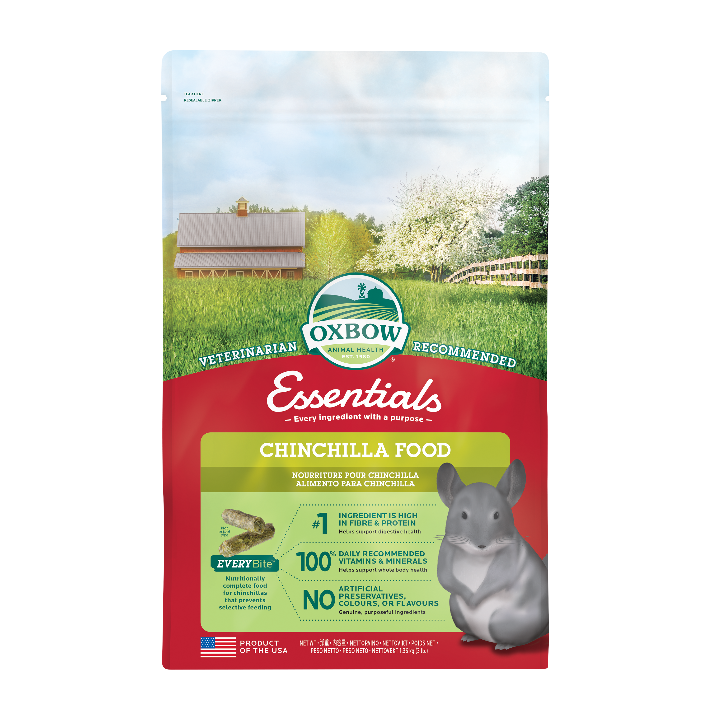 Oxbow Essentials 龍貓糧 - 3lb