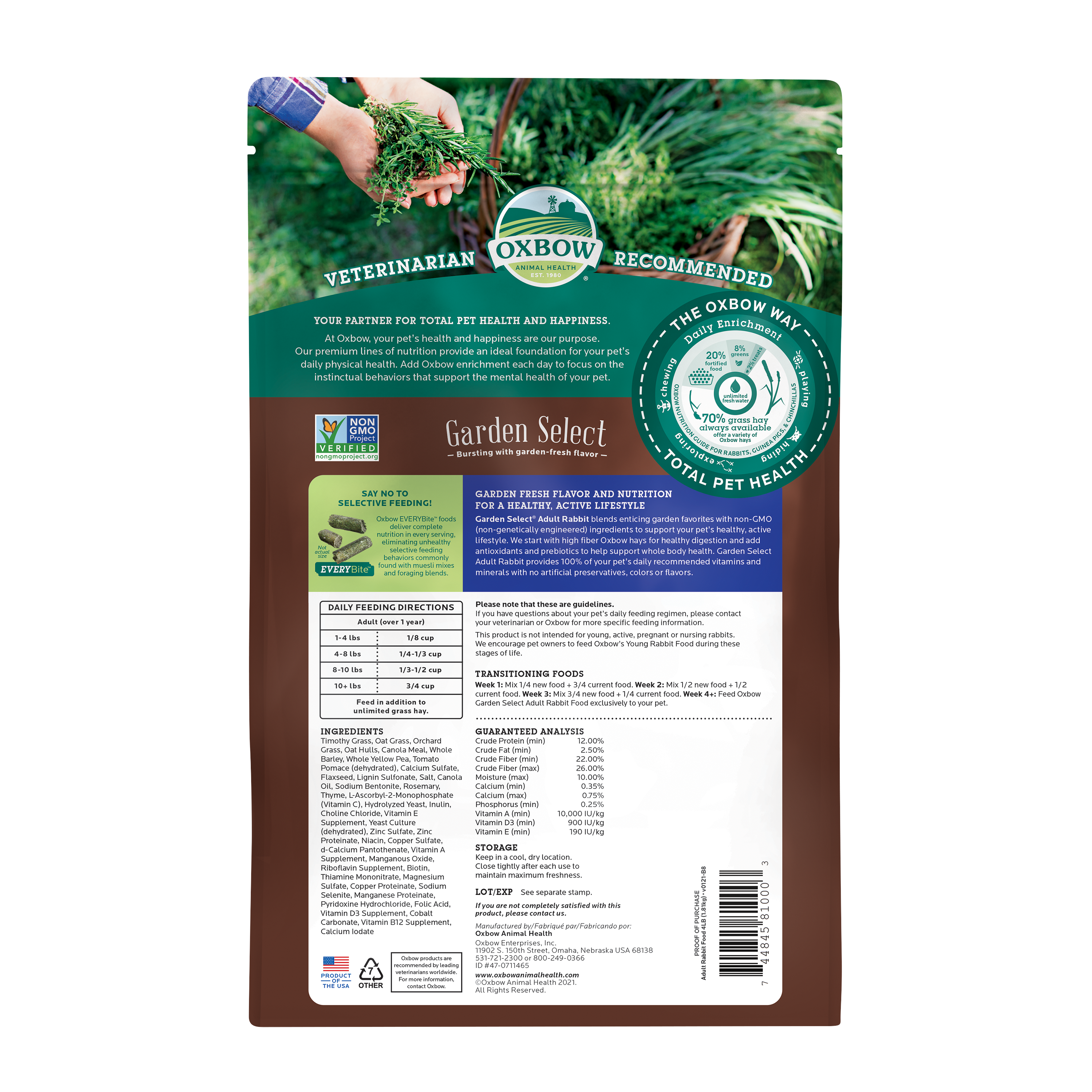 Oxbow Garden Select 成兔糧 - 4lb