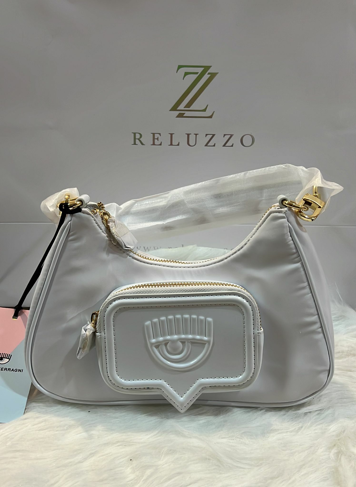 [S] CHIARA FERRAGNI BORSA DONNA SHOULDER BAG 72SB4BF8 ZS137003, BIANCO, 8052672231352 (SCF24)