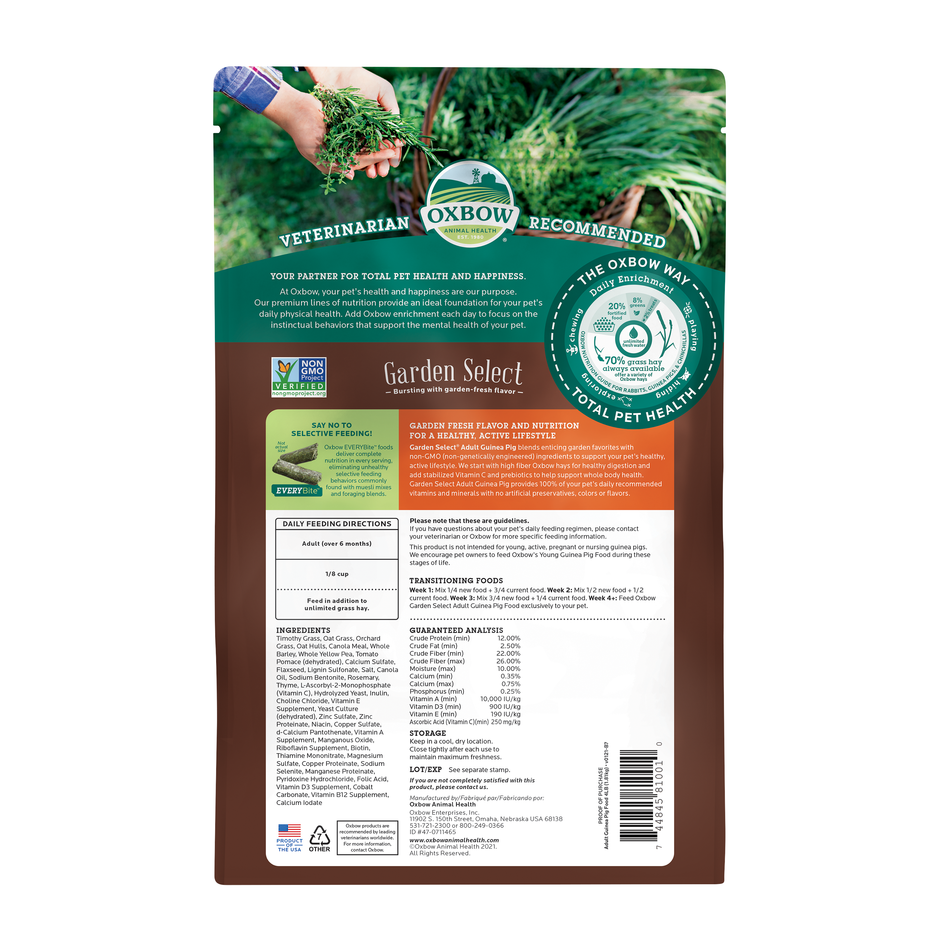 Oxbow Garden Select 成年葵鼠糧 - 4lb