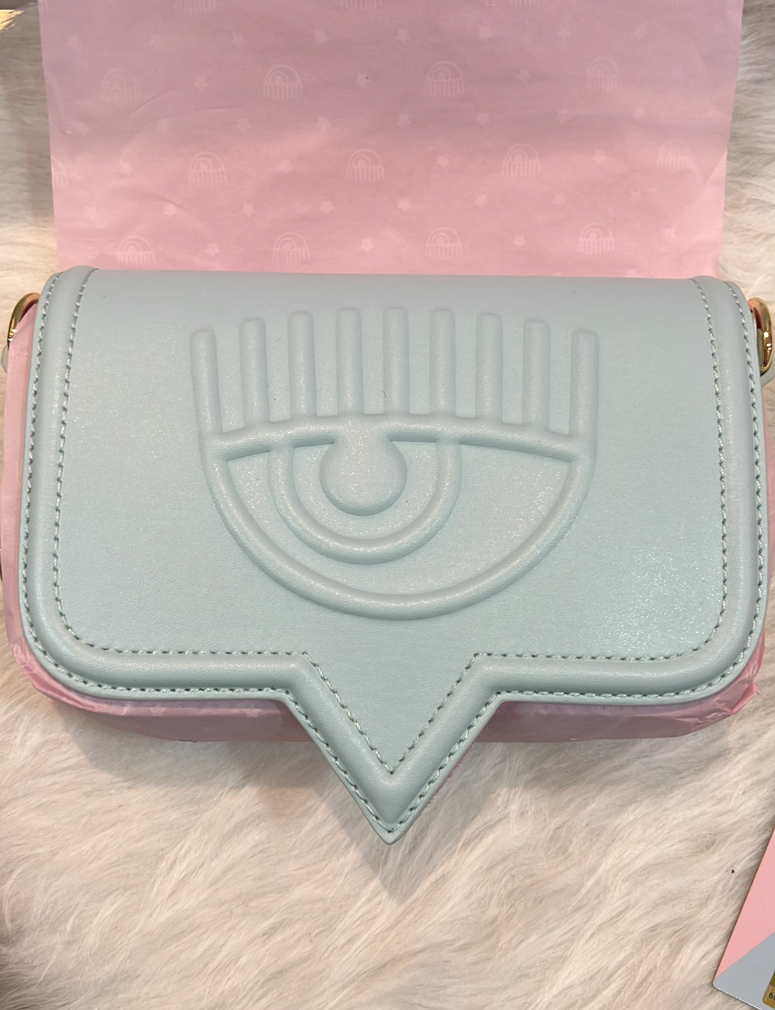 [S] CHIARA FERRAGNI EYELIKE SHOULDER BAG 72SB4BA5 ZS132216, BLUE, 8052672230959 (SCF30)