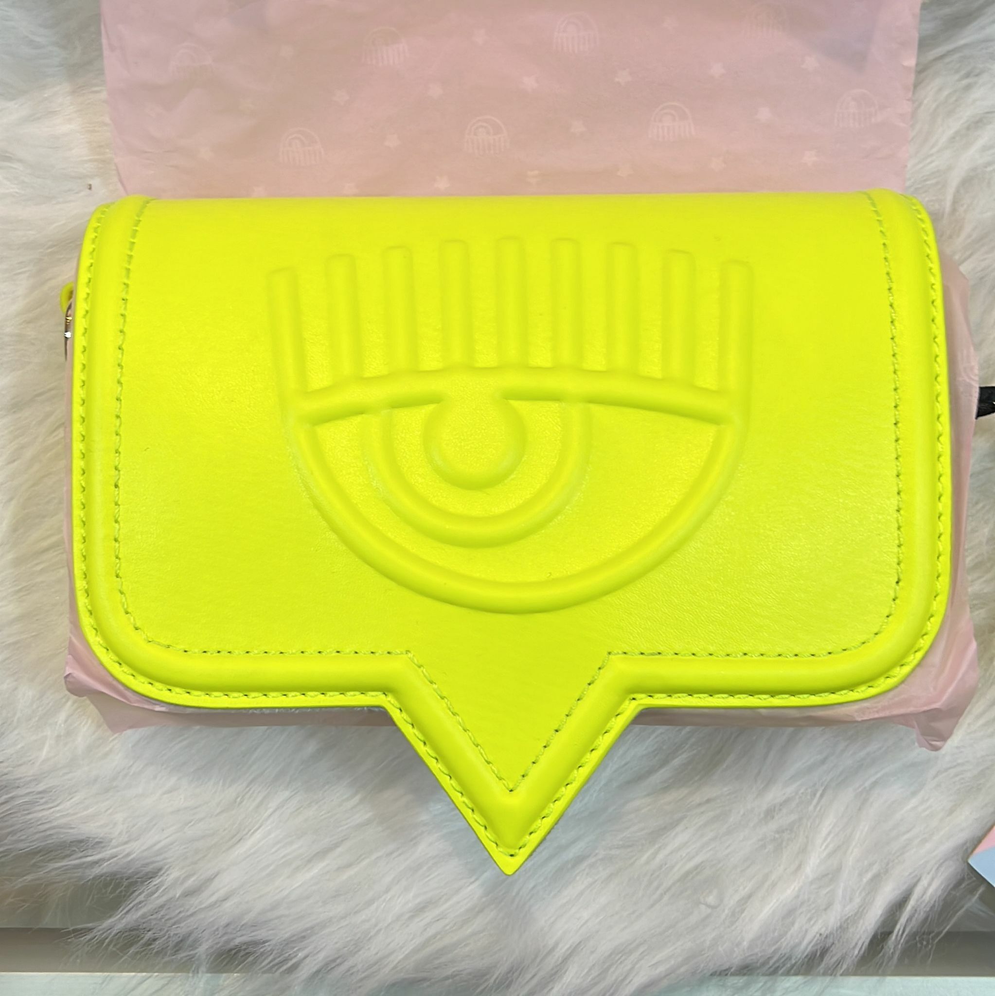 [S] CHIARA FERRAGNI EYELIKE SHOULDER BAG 72SB4BA5 ZS132603, NEON YELLOW, 8052672230997 (SCF32)