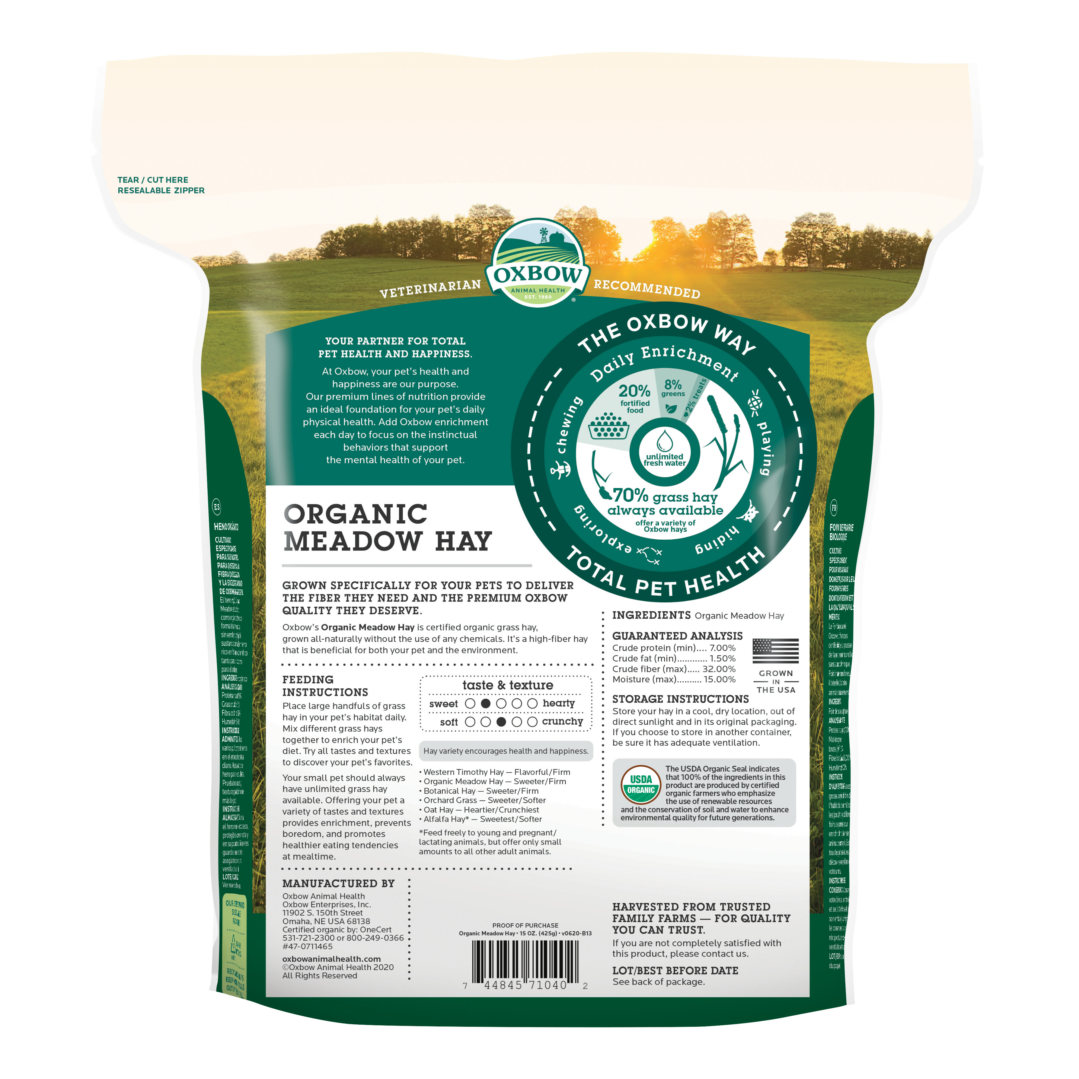 Oxbow Organic Meadow Hay 有機牧草 - 15oz
