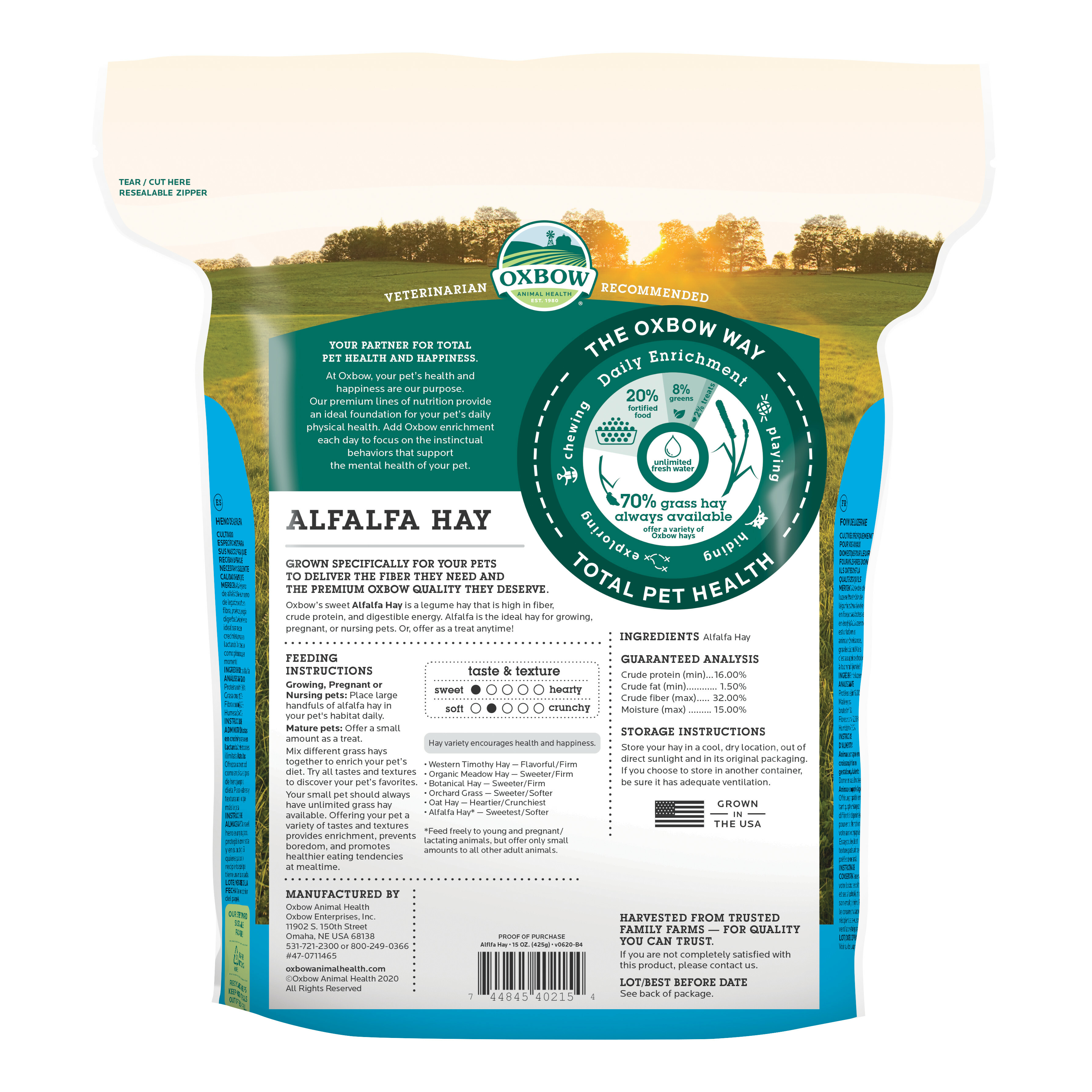 Oxbow Alfalfa Hay 苜蓿草 - 15oz