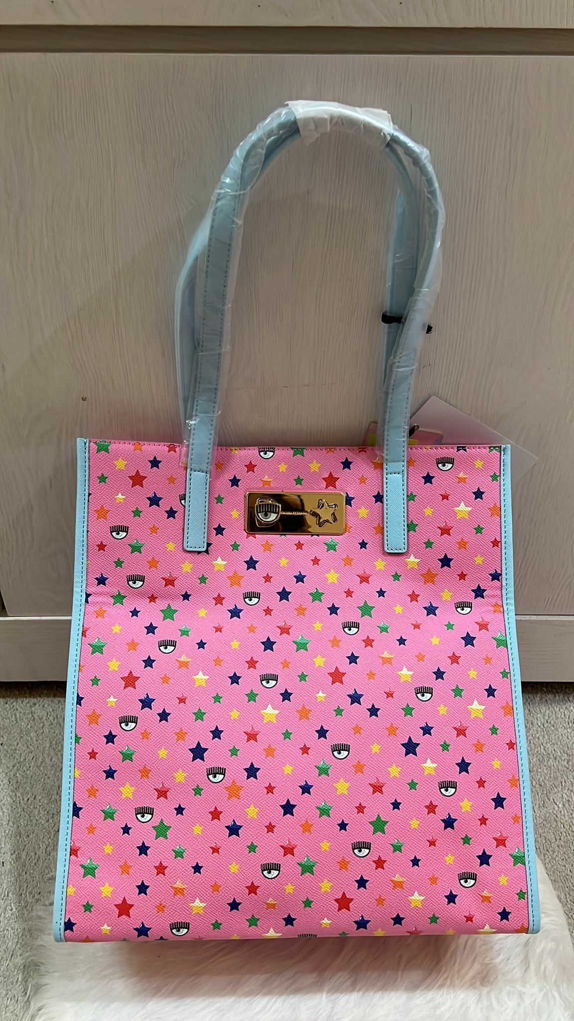 [S] CHIARA FERRAGNI BORSA DONNA SHOPPER BAG 72SB4BW4 ZS328OV5, PINK/BLUE, 8052672277084 (SCF36)