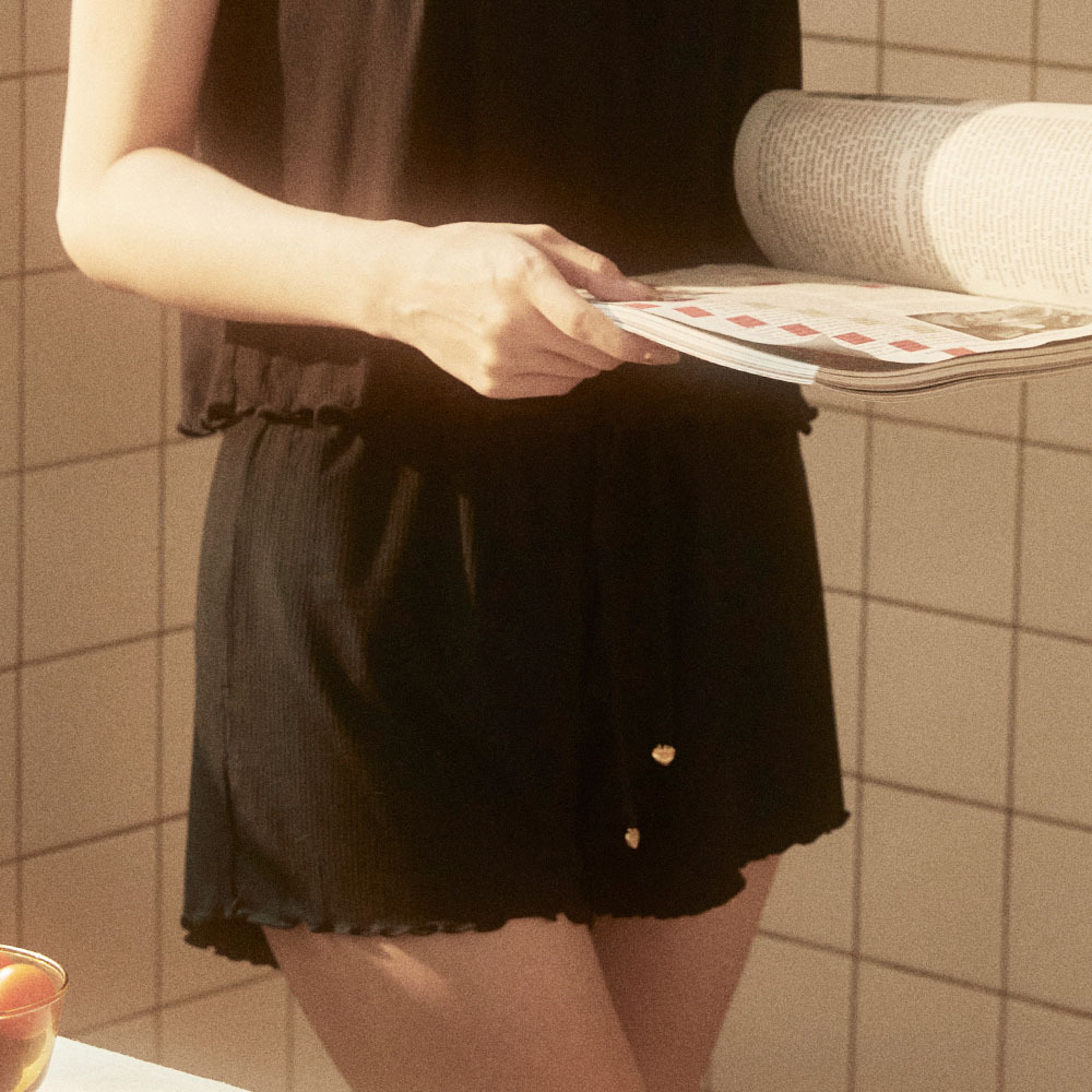 【Night · Chu Mii】Ruffle Hem Pants (black/purple/blue/yellow)