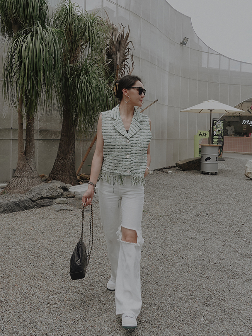 正韓-小貴婦下鬚鬚小香背心*2色