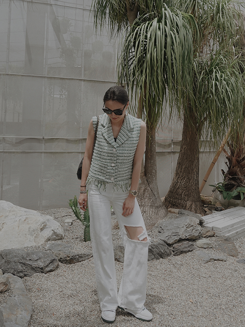 正韓-小貴婦下鬚鬚小香背心*2色