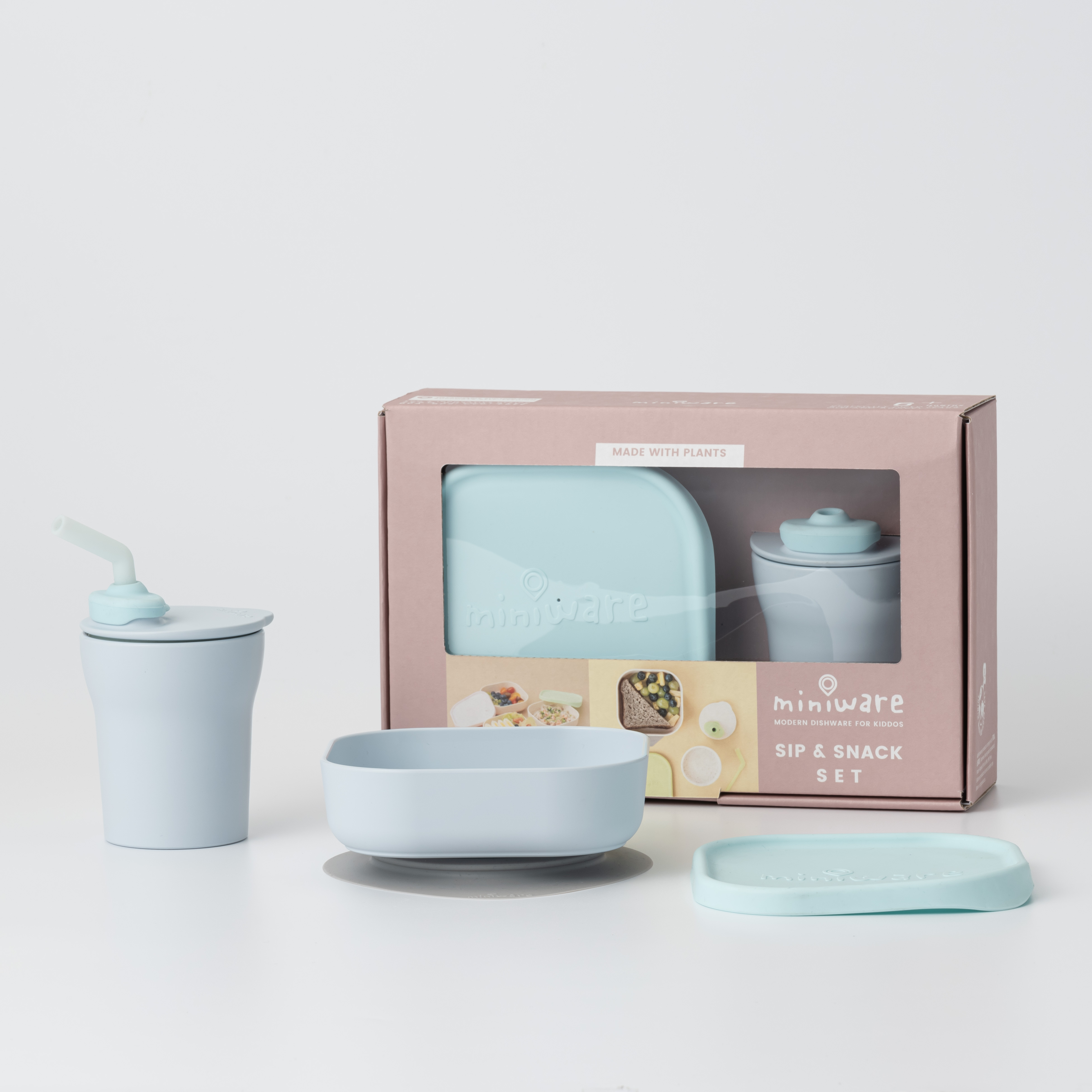 Miniware Sip & Snack Set - Aqua/Aqua