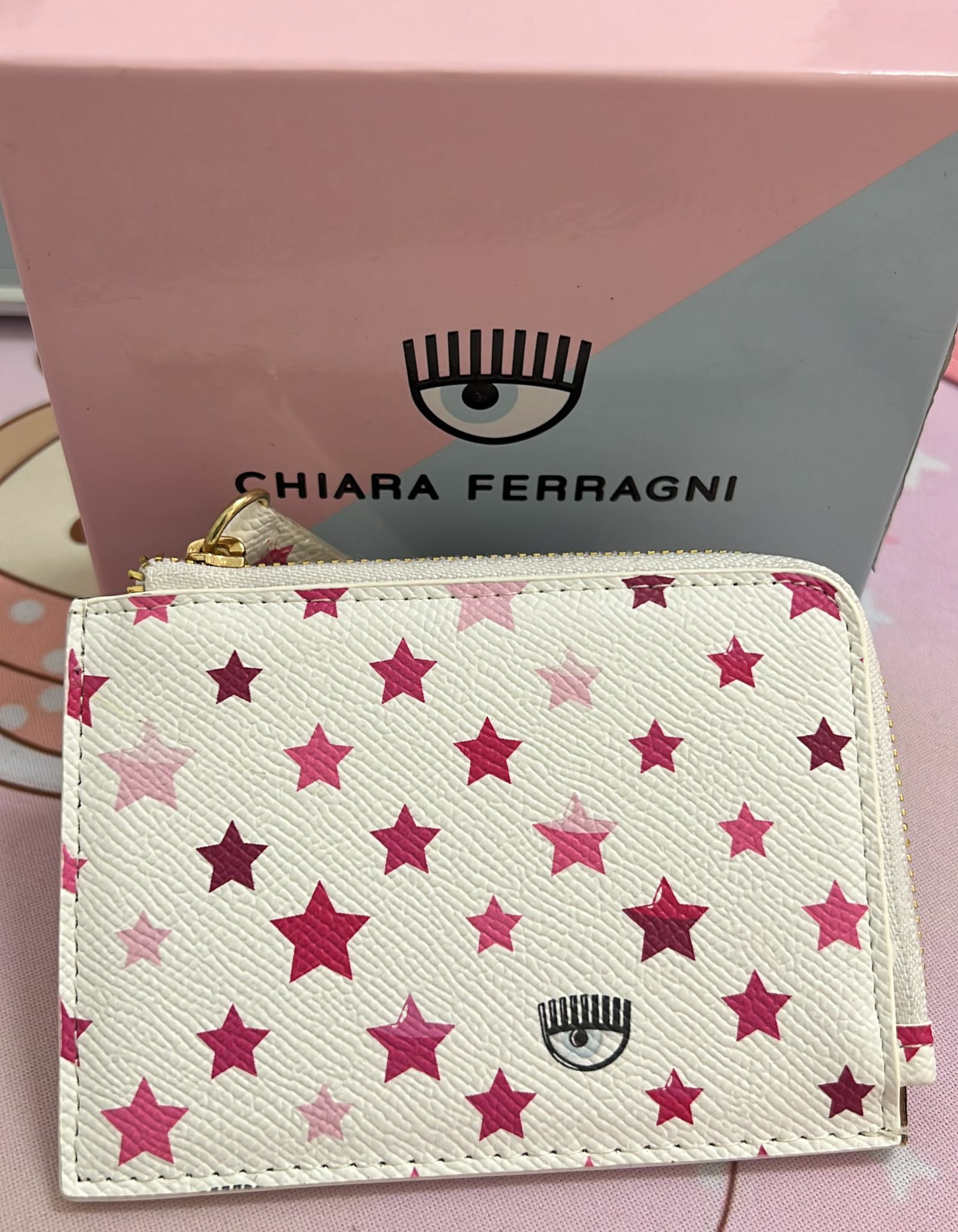 [S] CHIARA FERRAGNI STAR PRINT LOGO WALLET 72SB5PW2 ZS328OL7, BIANCO, 8052672232670 (SCF45)