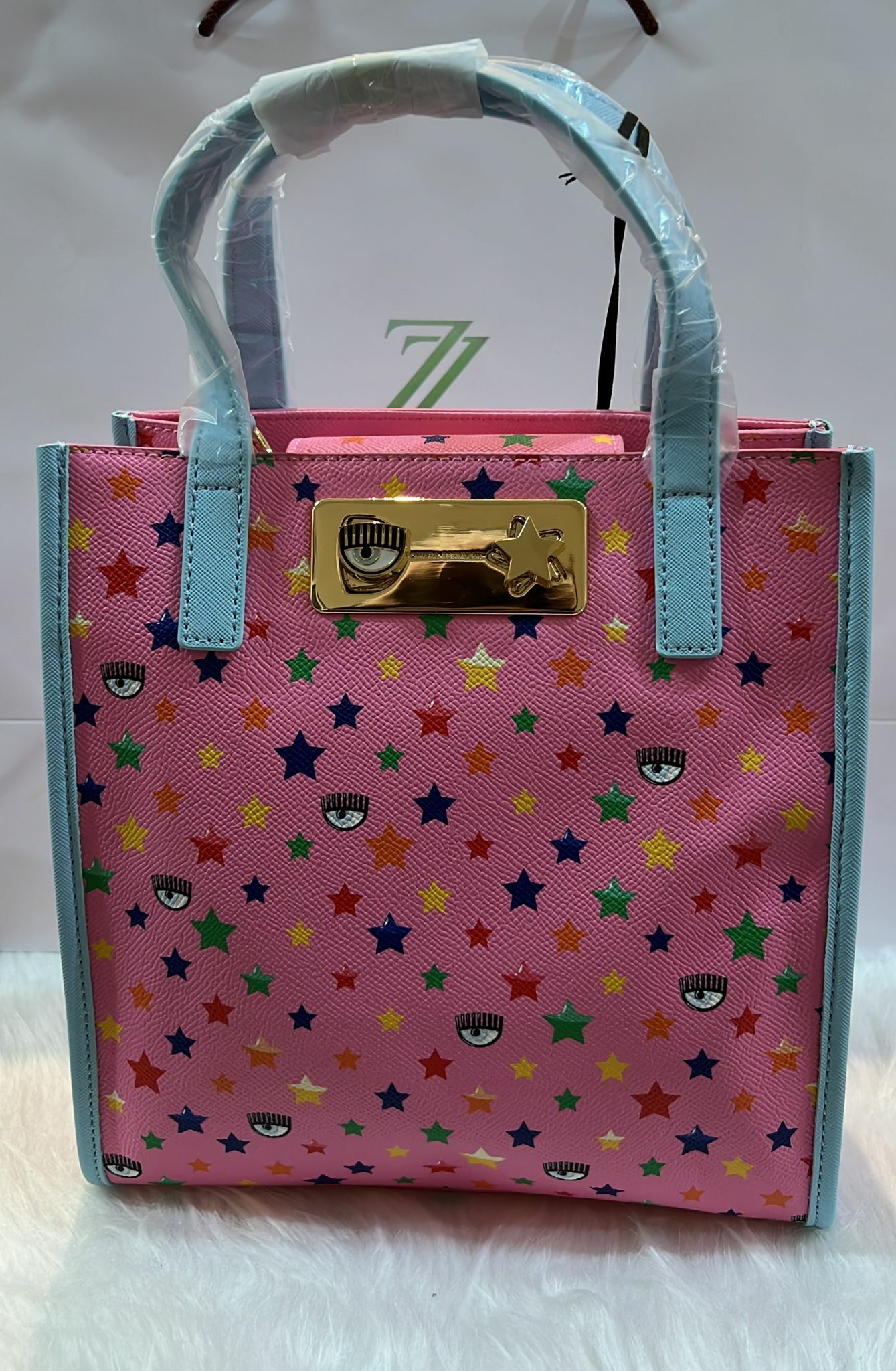 [S] CHIARA FERRAGNI BORSA DONNA SHOPPER BAG 72SB4BW3 ZS328OV5, PINK/BLUE, 8052672236296 (SCF47)