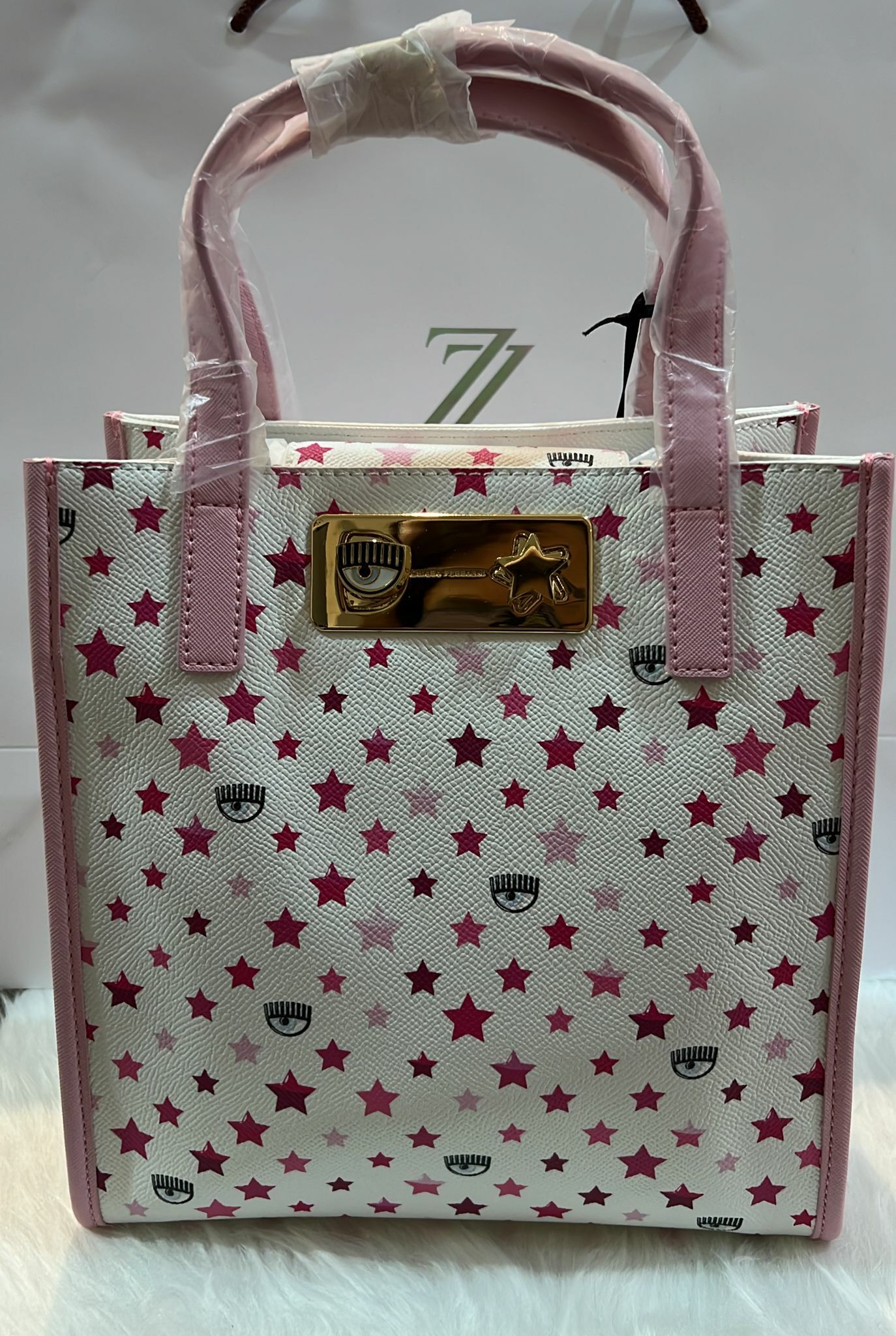 [S] CHIARA FERRAGNI BORSA DONNA SHOPPER BAG 72SB4BW3 ZS328OL7, BIANCO, 8052672277077 (SCF48)