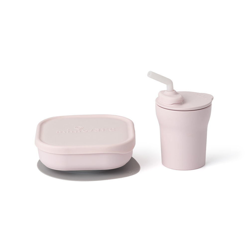 Miniware Sip & Snack Set - Cotton Candy/Cotton Candy